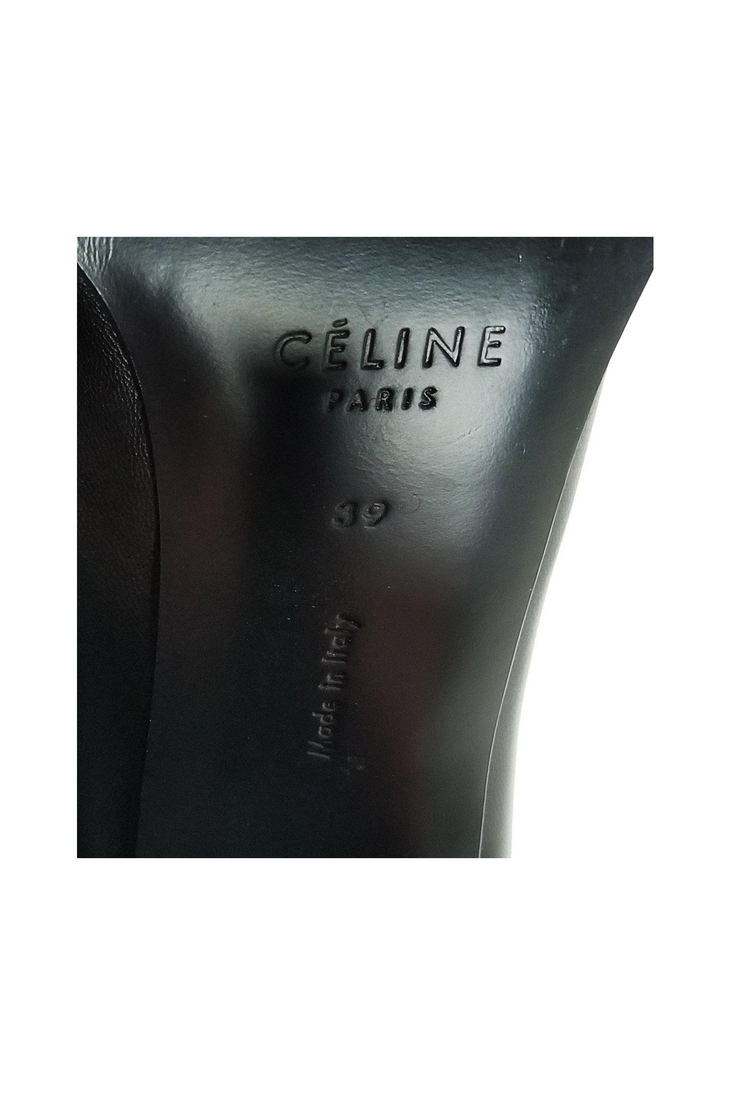 Celine Black Slip-On Heels - Size 9: Chic Office Essential
