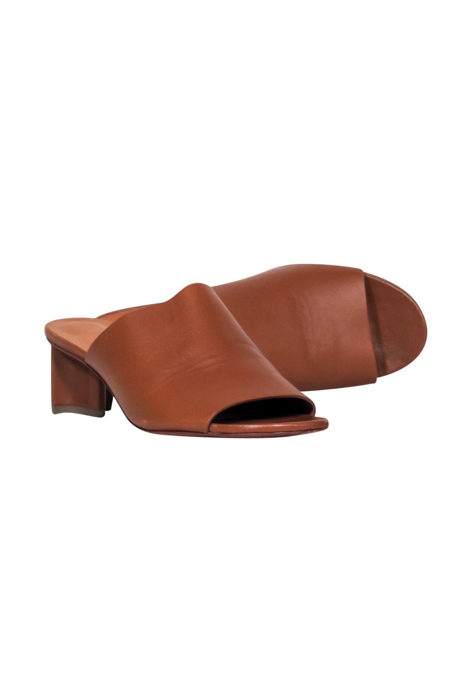 Robert Clergerie Brown Abstract Heel Mule Pumps - Size 8