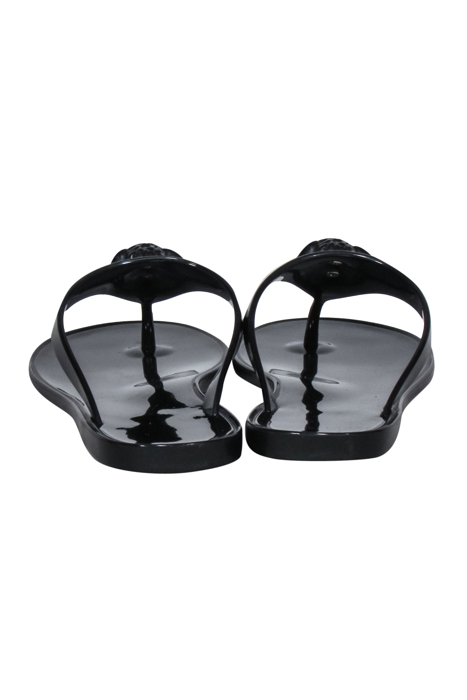 Versace Black Gomma Pool Slides - Size 8: Luxury for Your Vacation