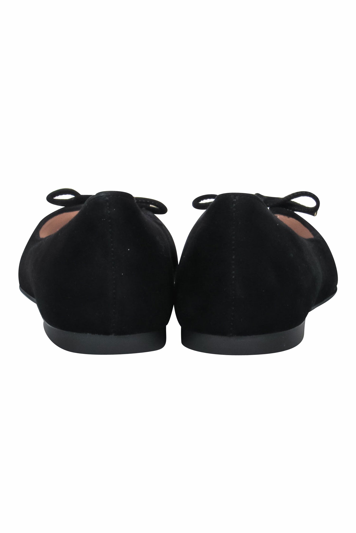 Stuart Weitzman Black Suede Gabby Ballerina Flats with Bow - Size 8.5 - Irresistible Fashion!