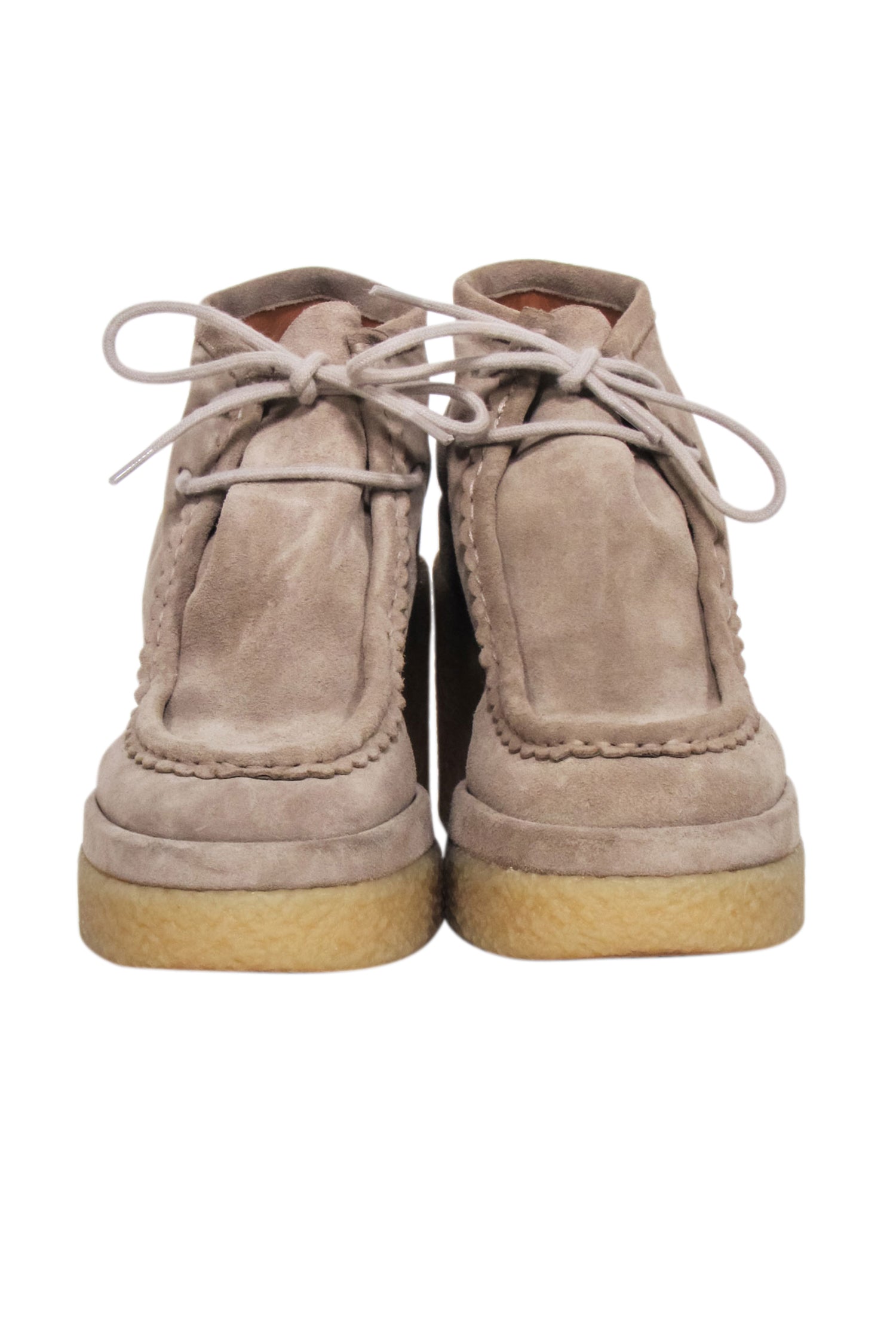 Chloe Beige Suede Platform Booties - Size 10: Fashion Forward!