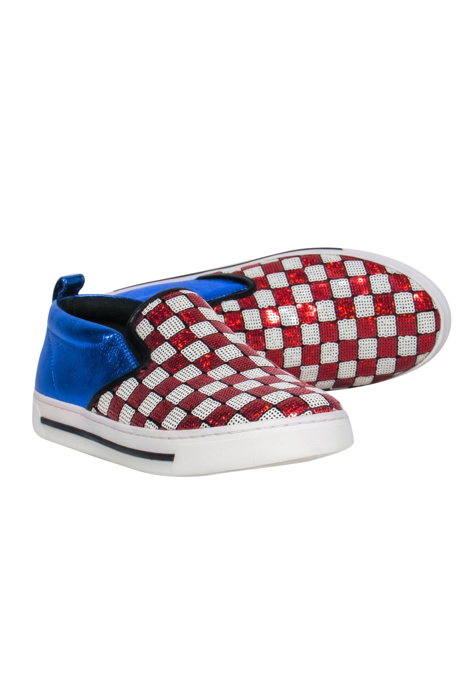 Marc Jacobs Patriotic Glam: Red, White & Blue Sequin Slip-On Sneakers (Size 8)