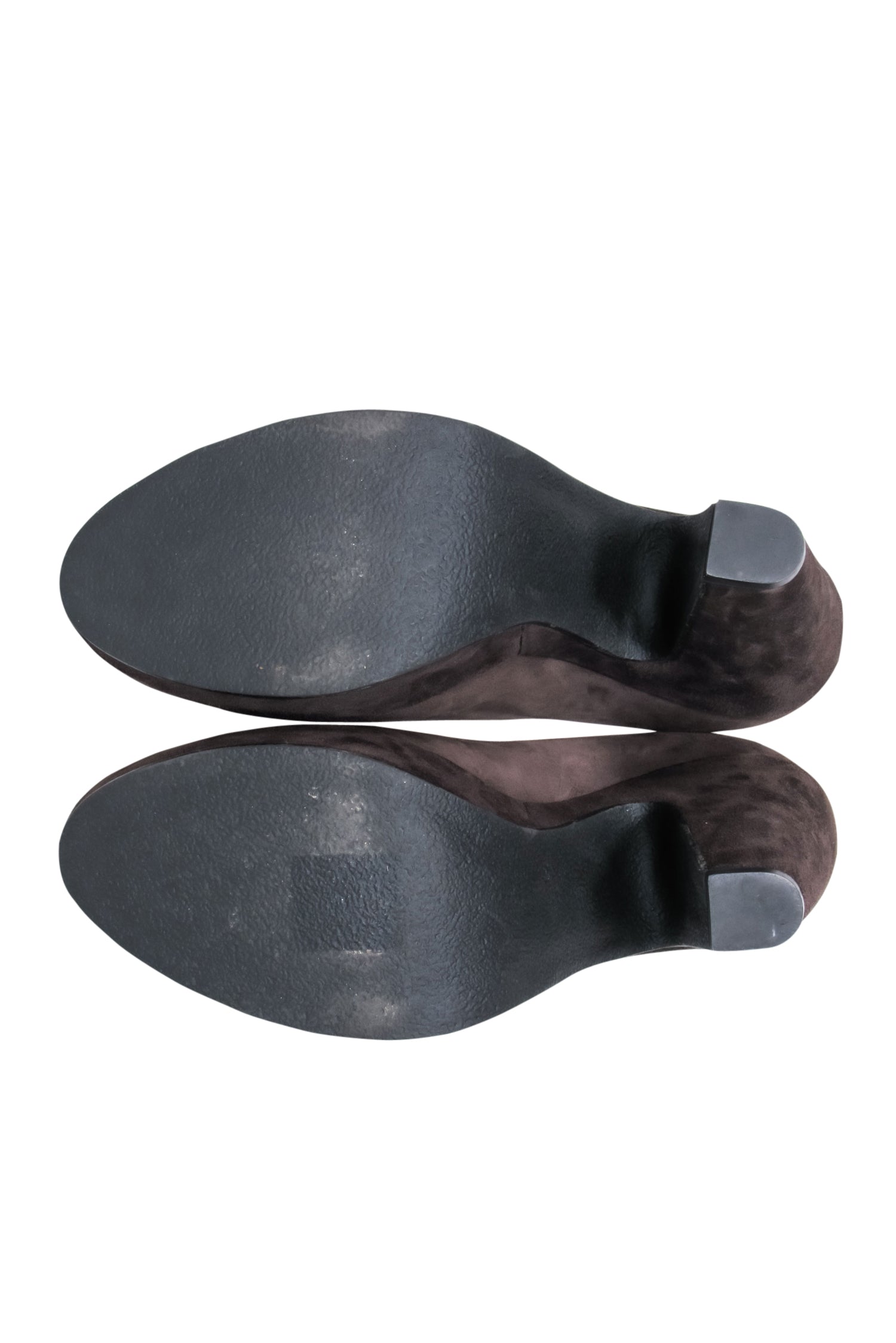 Robert Clergerie Brown Suede Peep-Toe Platform Block Heels - Size 9
