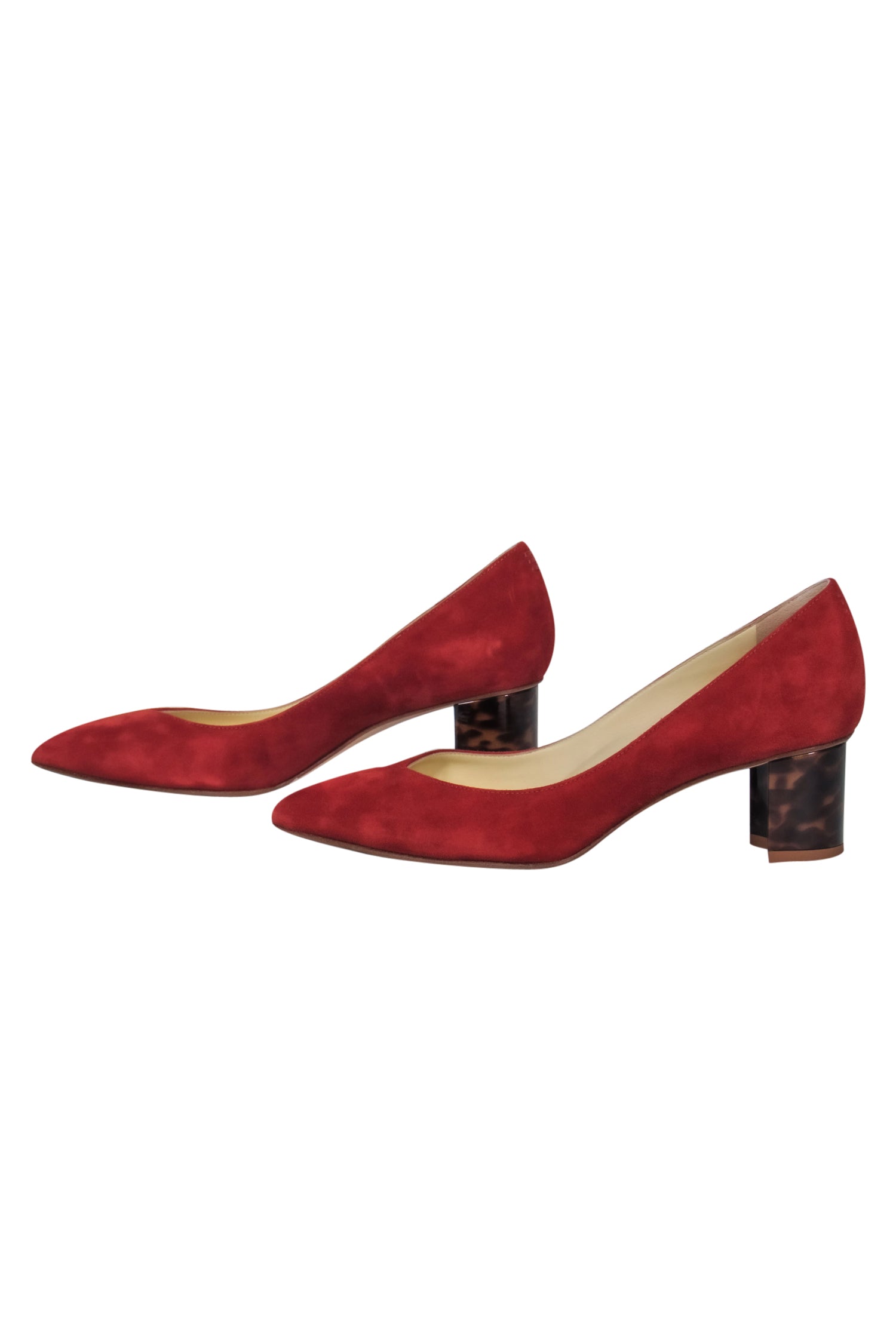 Sarah Flint Rust Suede Tortoise Shell Block Heel Pumps - Size 7