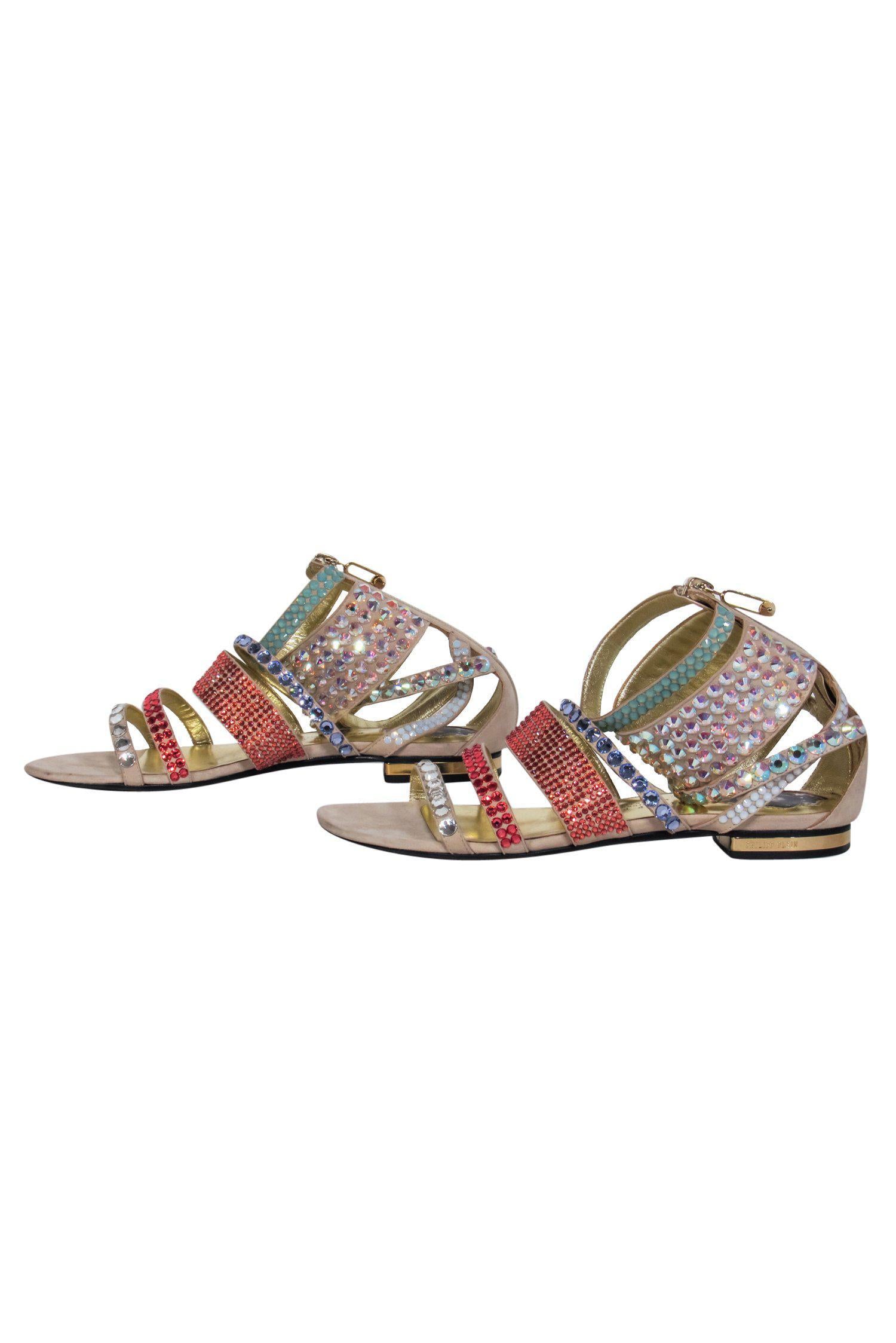 Philipp Plein Rhinestone Cage Gladiator Sandals - Size 7