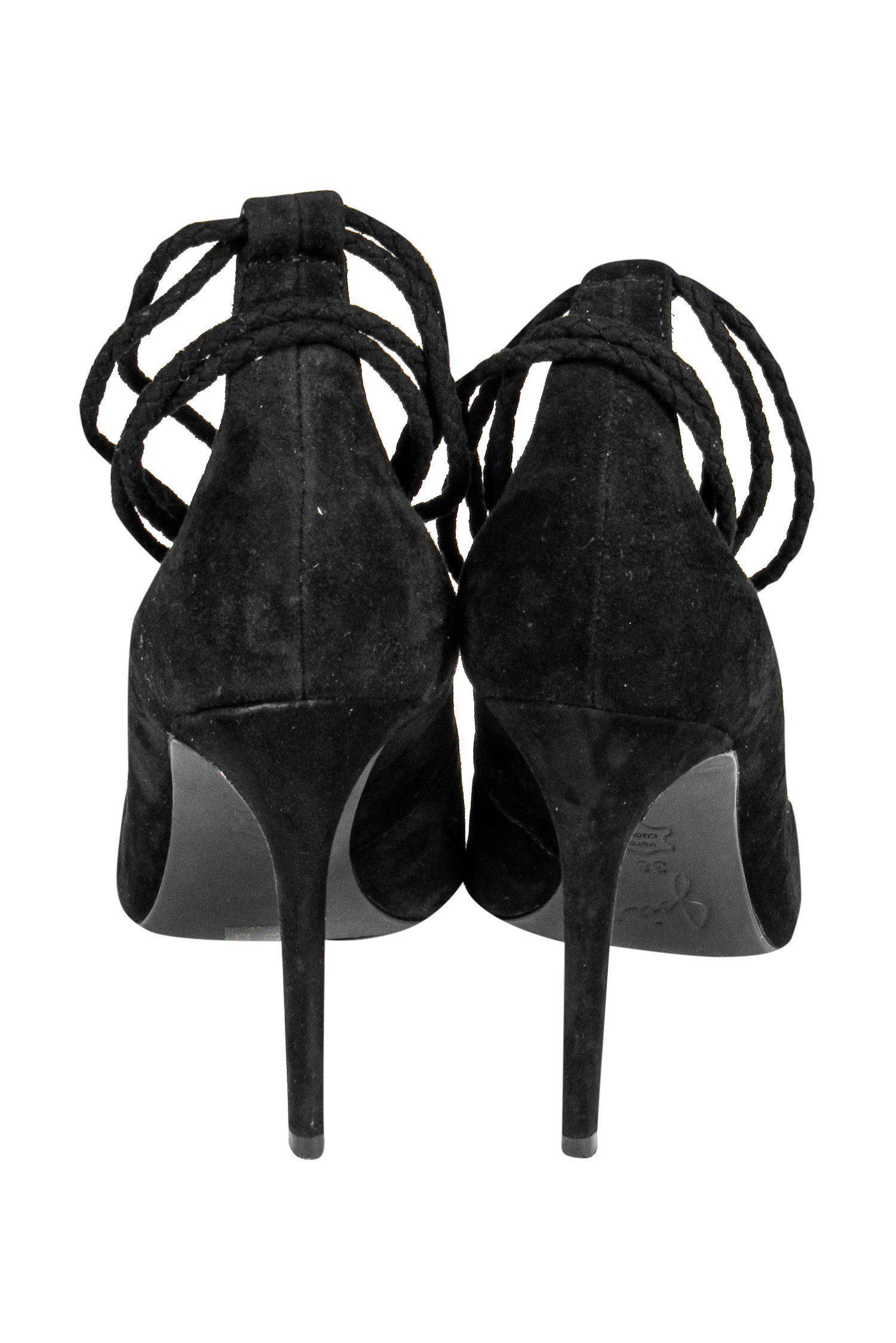 Joie - Stunning Black Suede Anklewrap Pumps in Size 8
