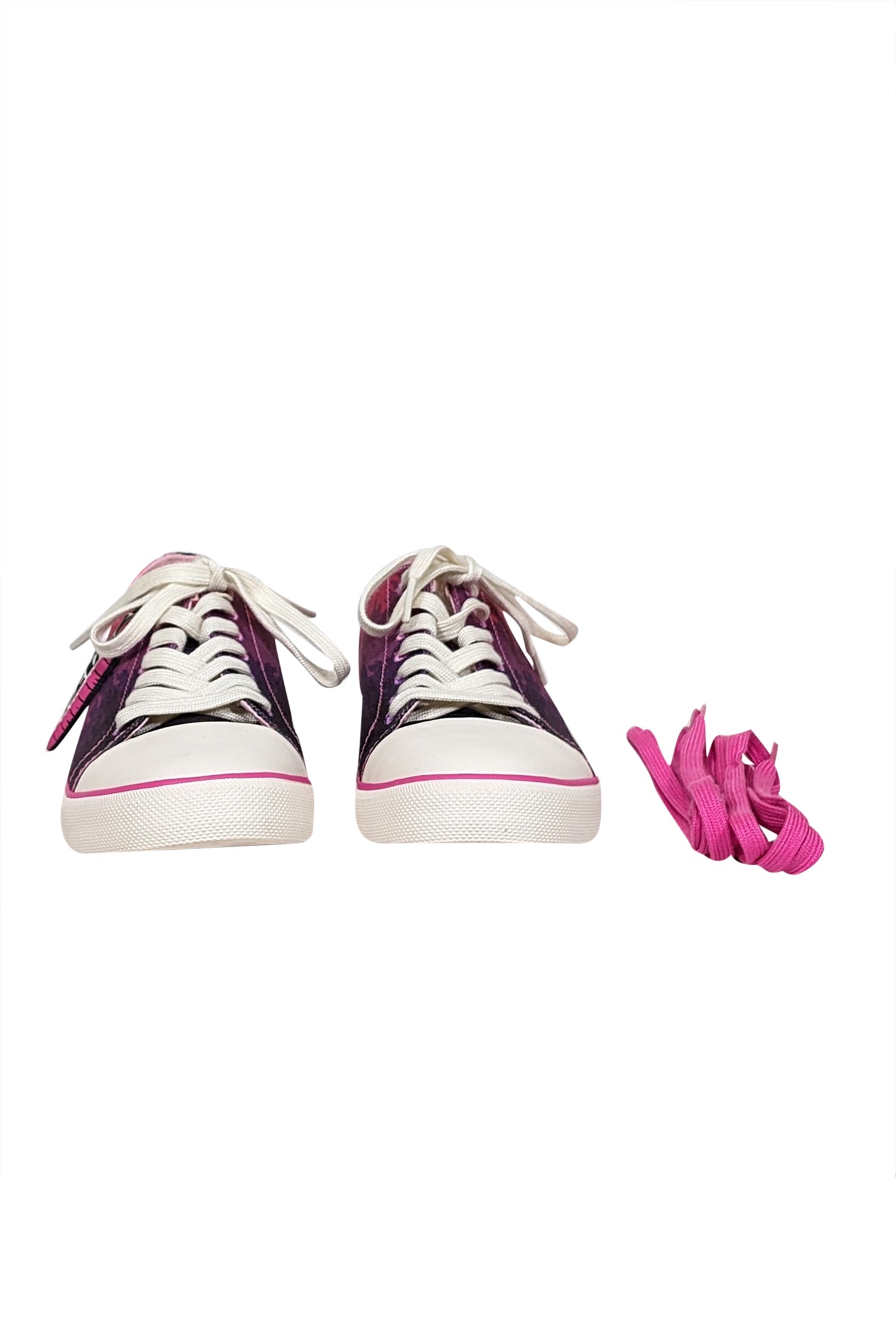 Bikkembergs Pink & Purple Tie-Dye Flame Print Sneakers - Size 9 - Add a Splash of Color!