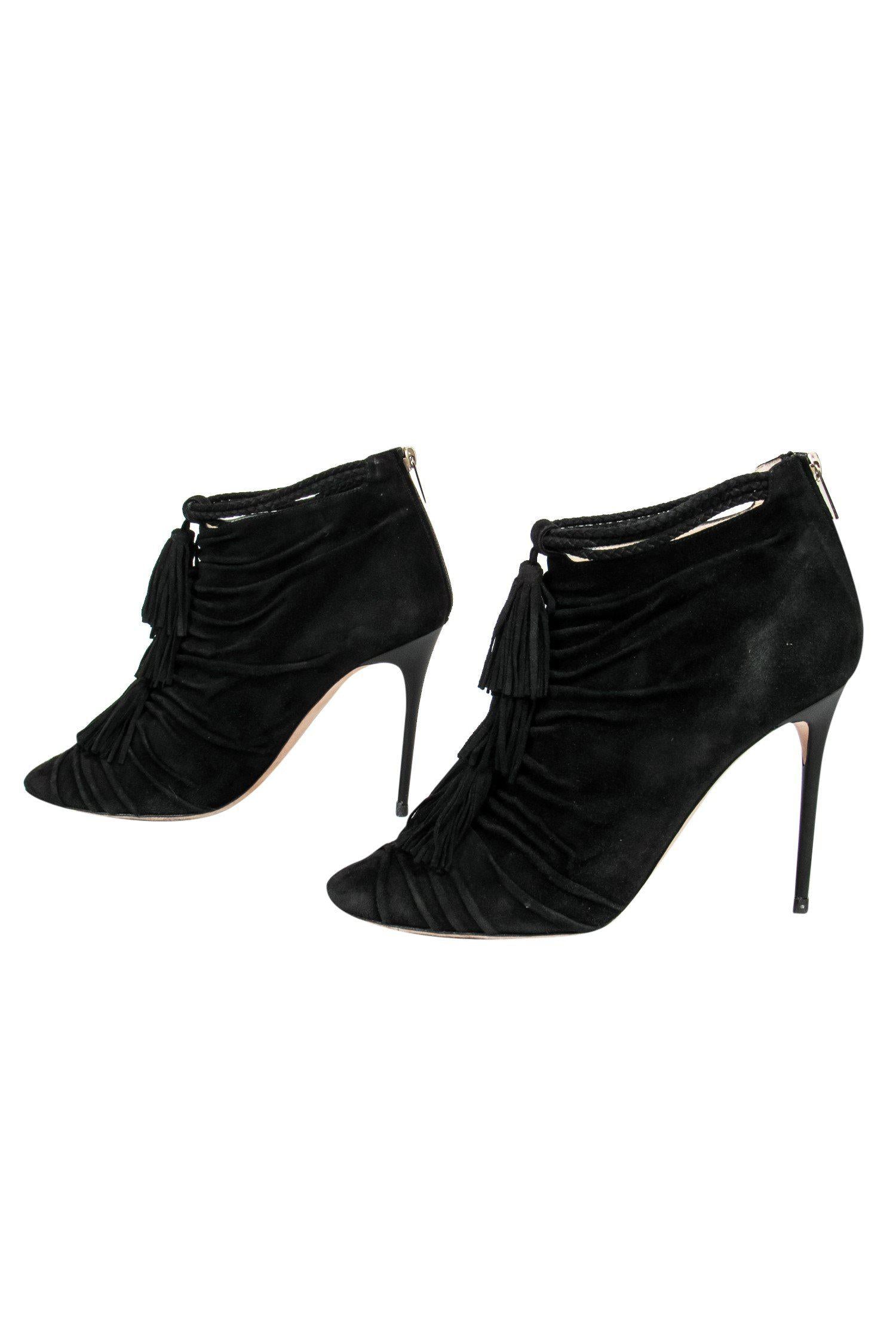 Jimmy Choo Black Tasseled Heeled Booties - Size 11