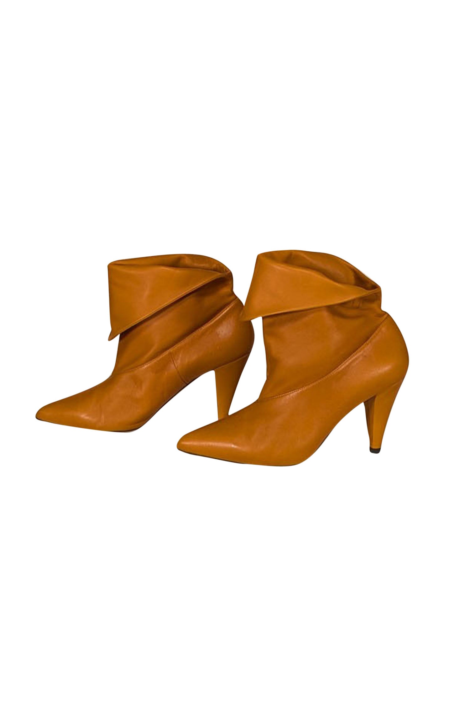 Givenchy Tan Leather Fold-Over Short Boots - Size 7.5