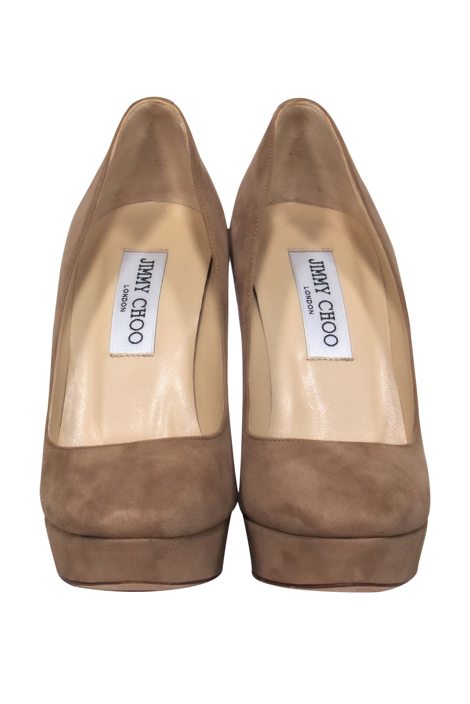 Jimmy Choo Nude Suede Platform Pumps - Size 6, The Ultimate Fashion Statement!