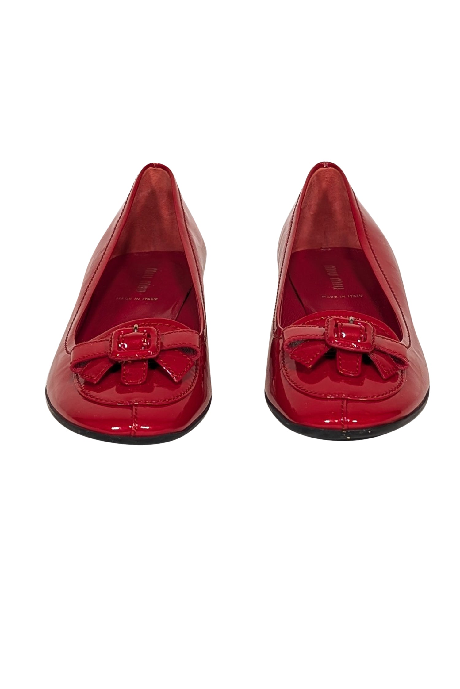 Miu Miu Red Patent Leather Loafers - Size 8: Chic Office Must - Haves