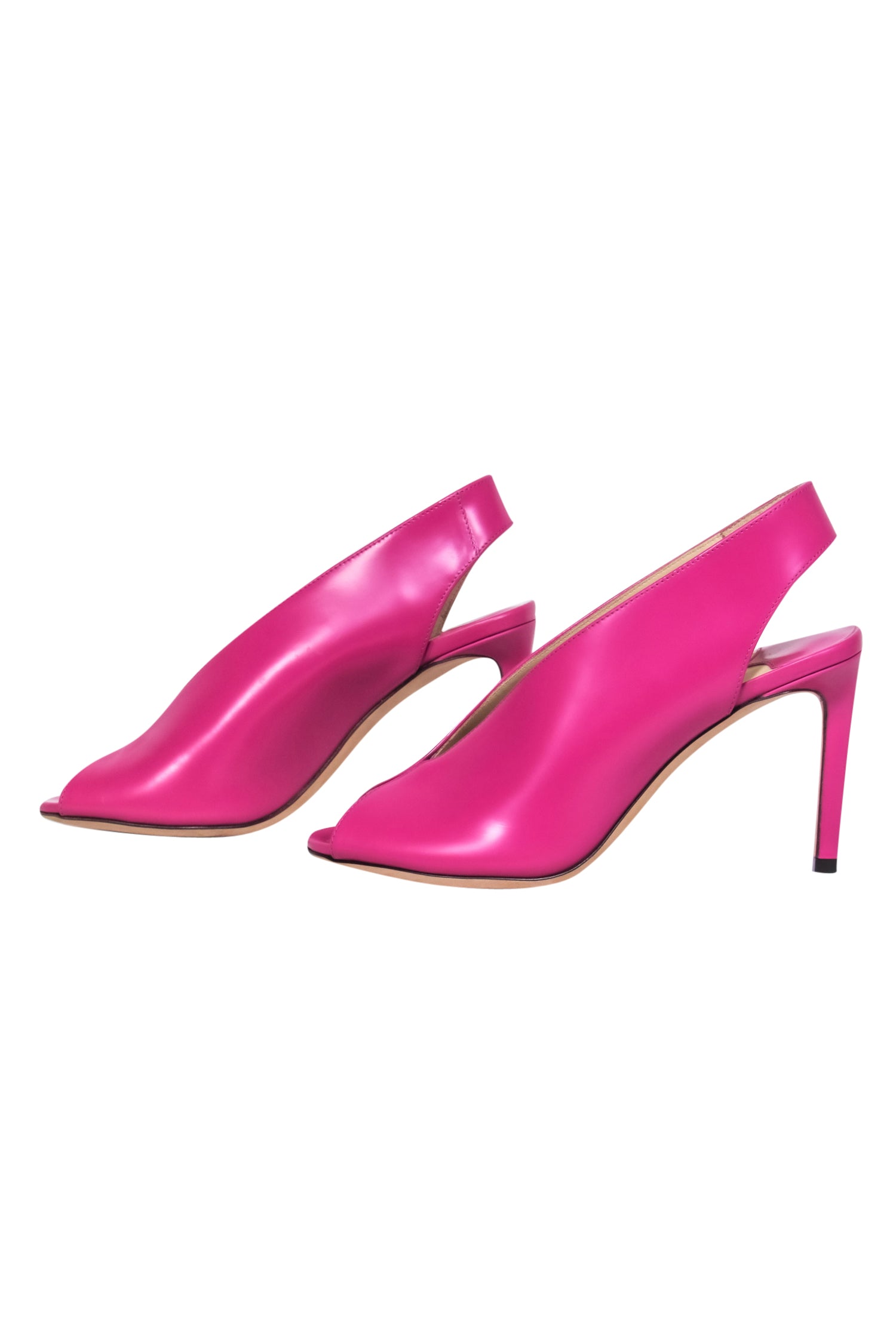 Jimmy Choo Magenta Leather Peep Toe Slingback Pumps - Size 6