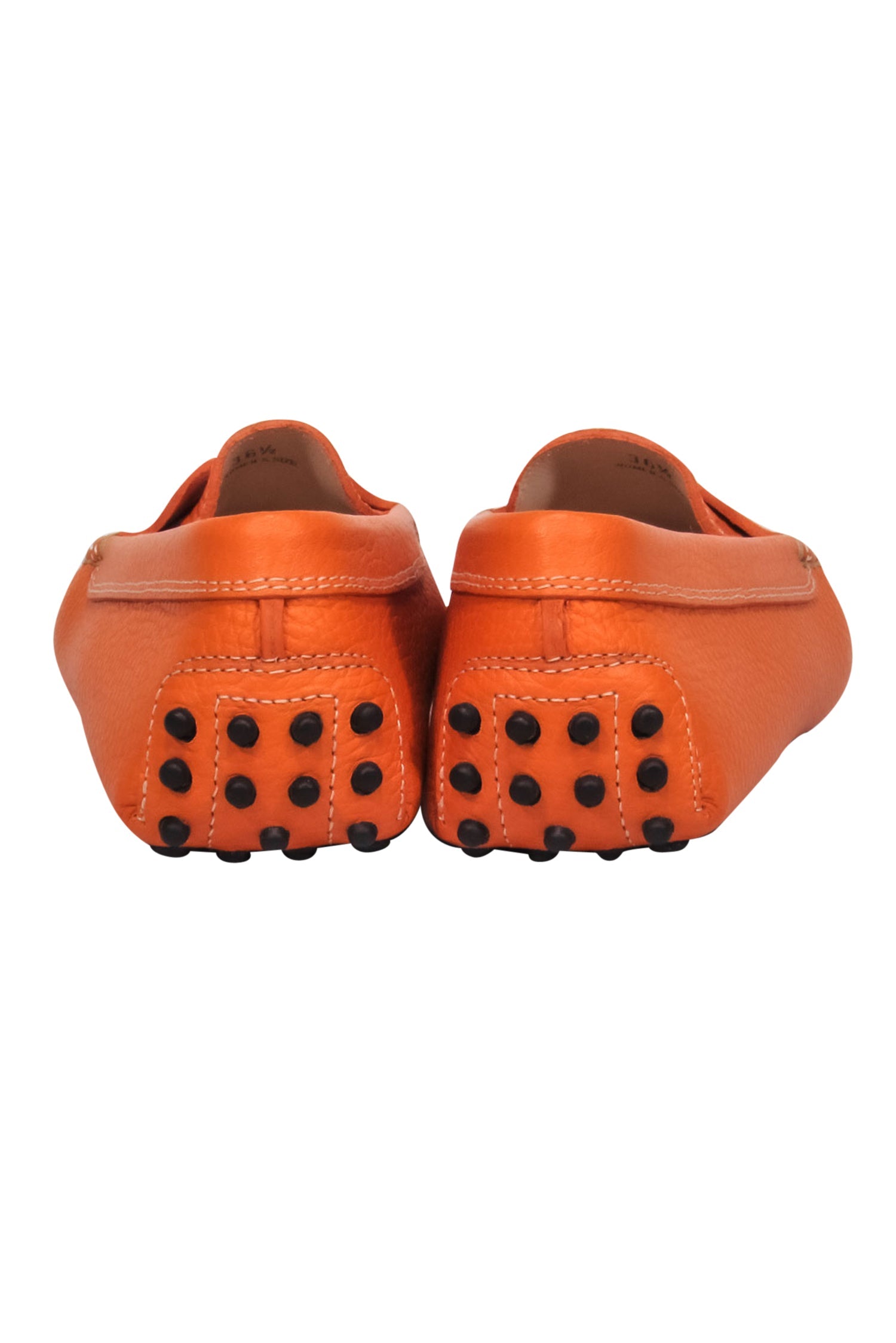 Tod's - Stunning Bright Orange Pebbled Leather Loafers, Size 6.5