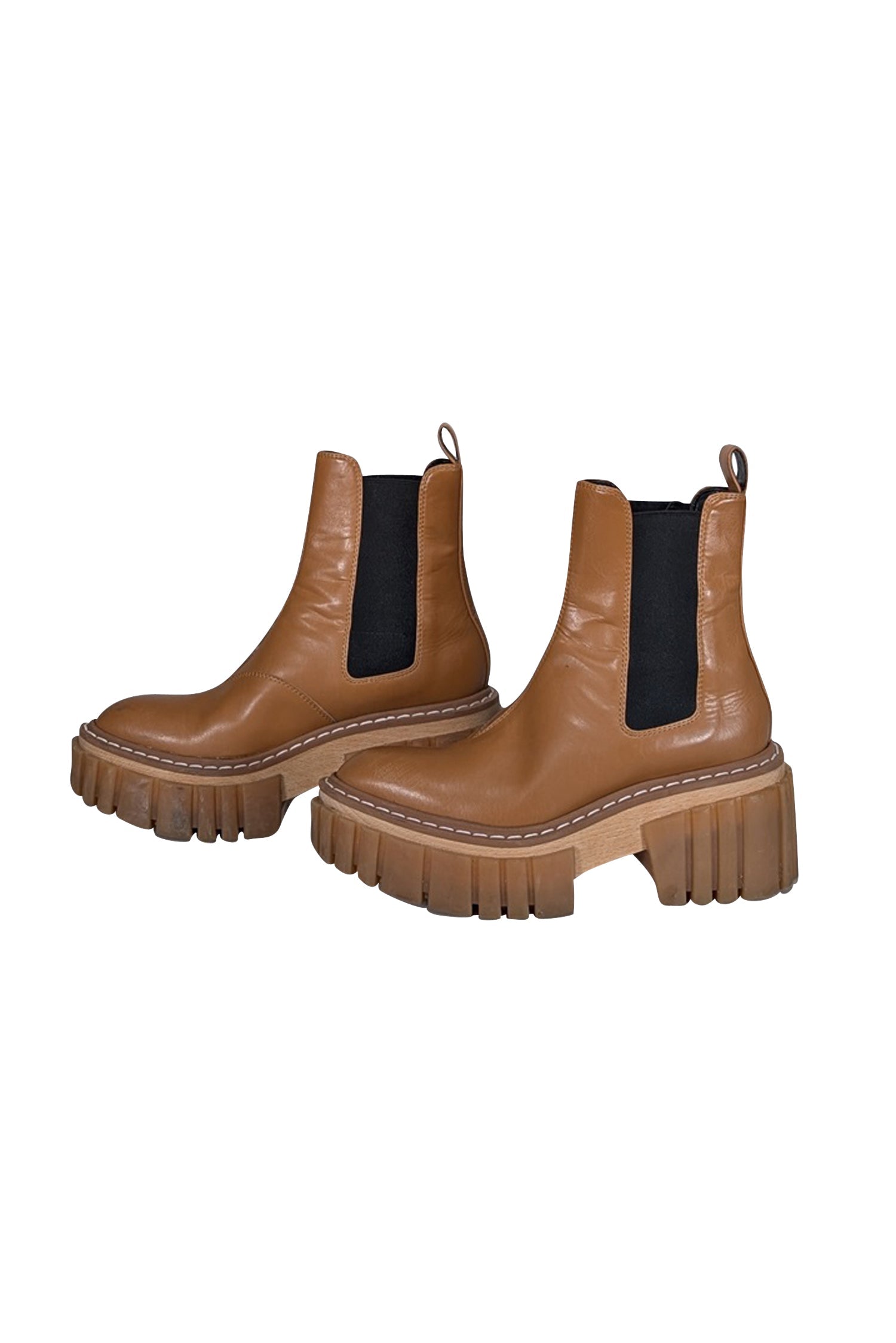 Stunning Stella McCartney Tan Leather Platform Boots