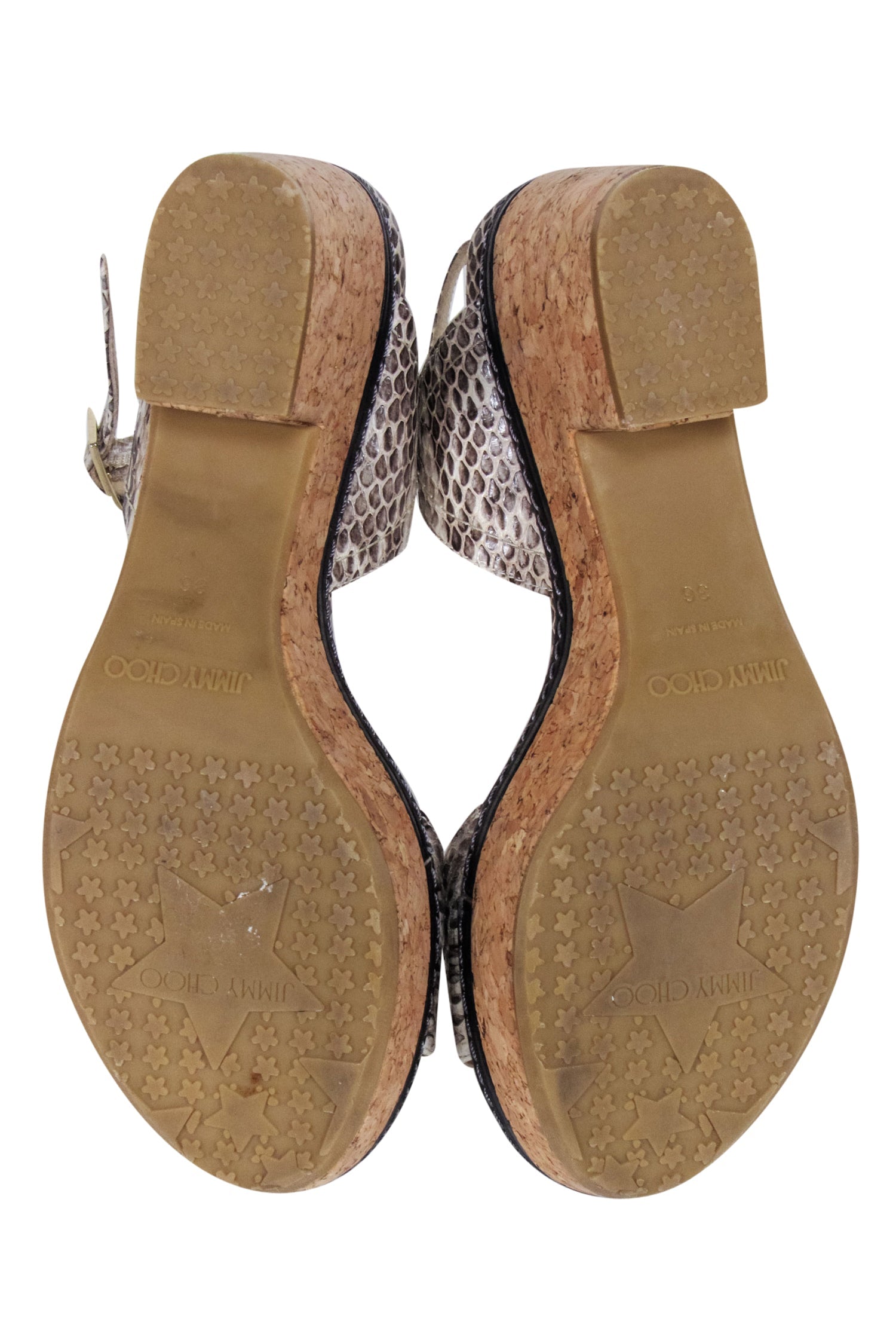 Jimmy Choo Snake-Embossed Open-Toe Strappy Sandals - Size 6: Chic Summer Must-Haves!