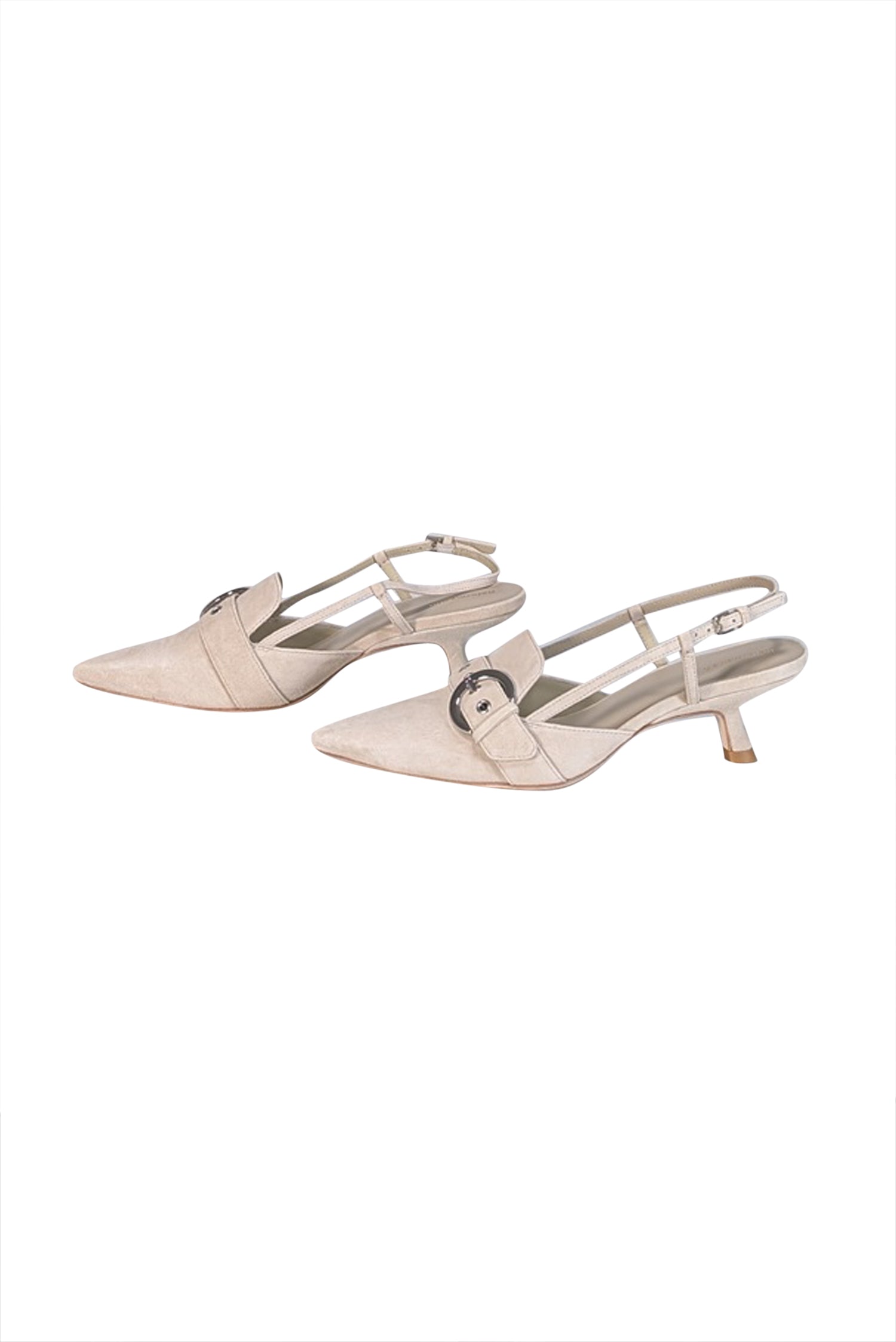 Reformation Beige Suede Strappy Kitten Heel - Size 7.5: Elevate Your Style Now!