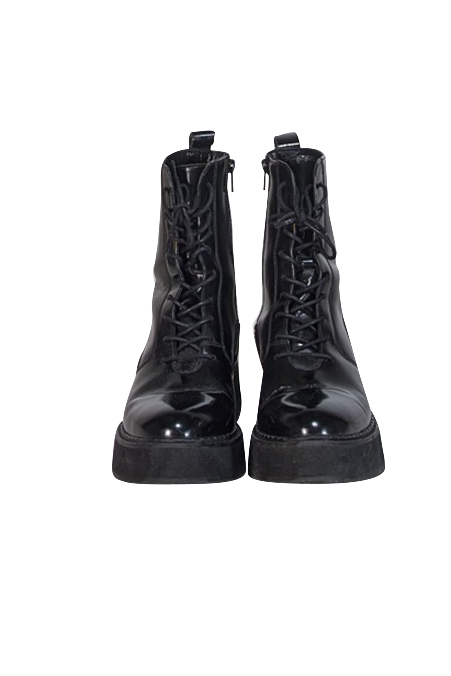 Rachel Comey's Edgy Black Leather Lace - Up Combat Boots, Size 8