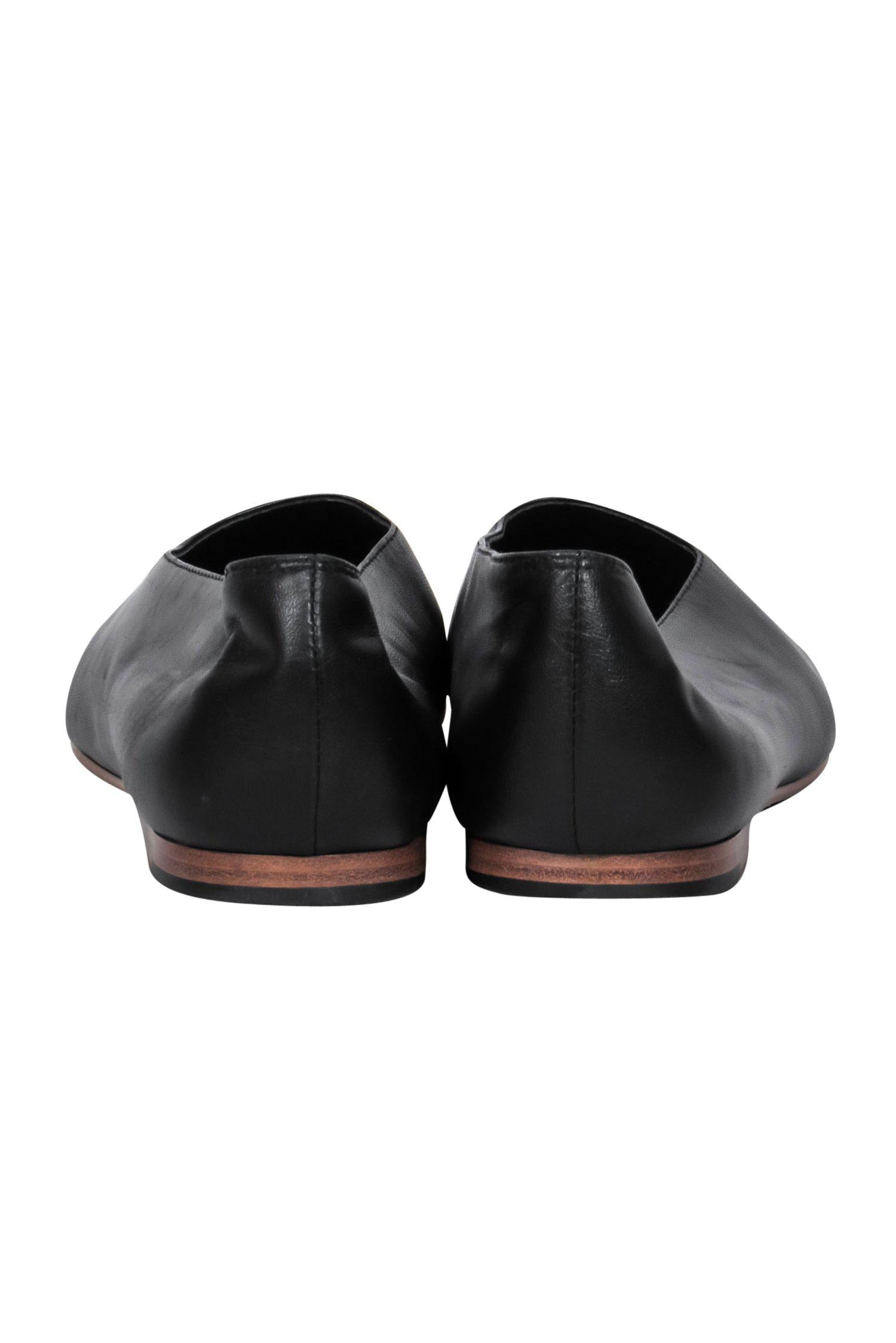 Vince's Stunning Black Leather Maxwell Flats - Size 7
