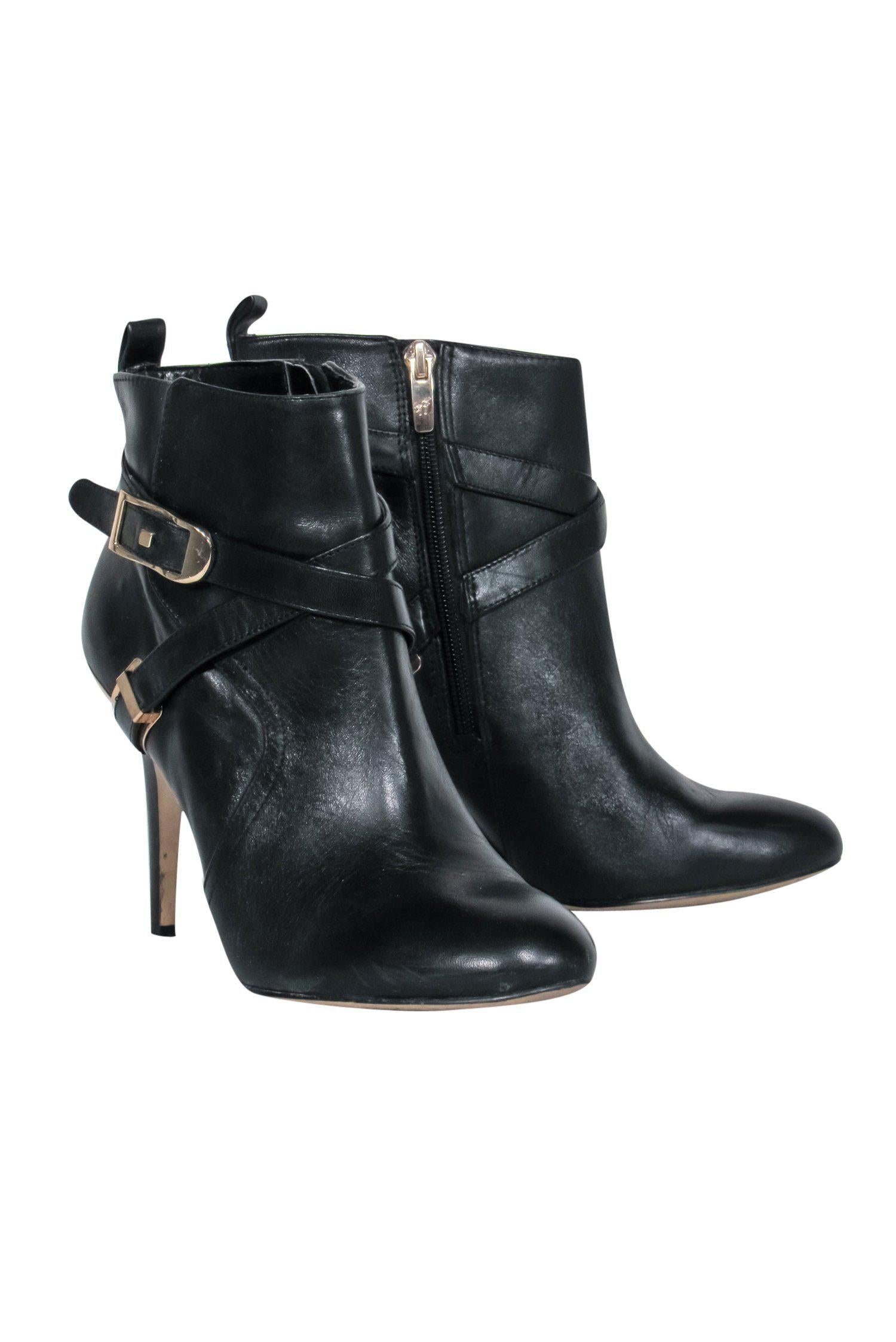 Marc Fisher Black Leather Stiletto Heeled Booties - Size 7.5: A Must-Have for Fashionistas