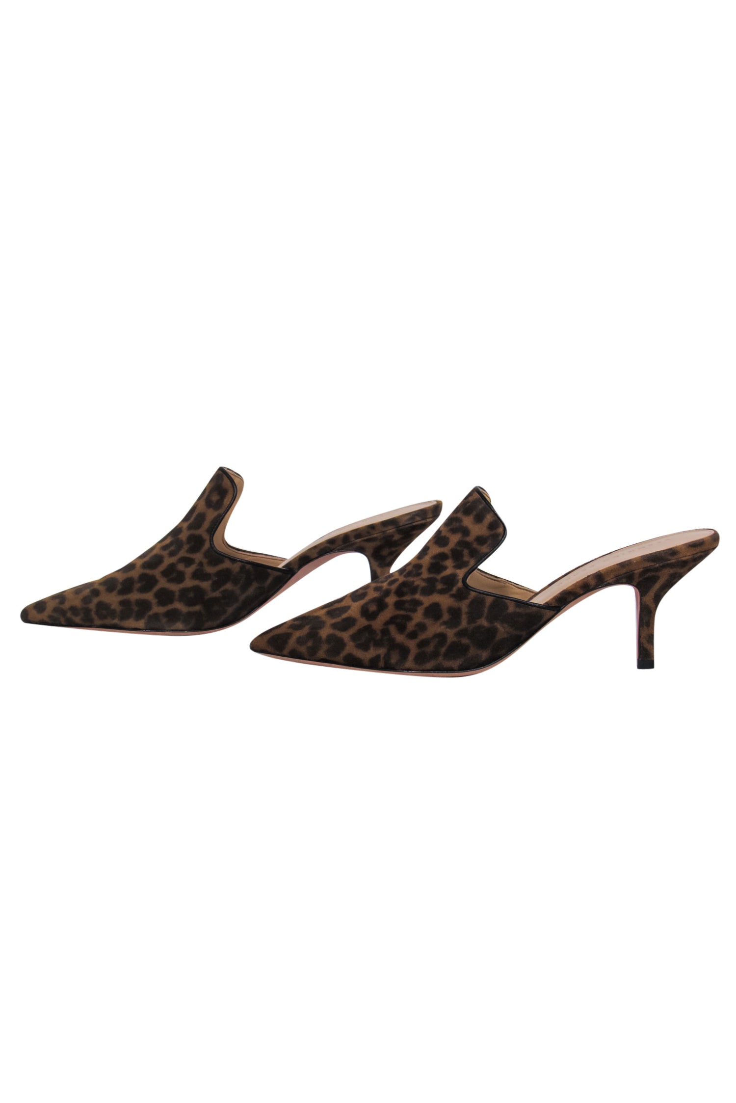 Veronica Beard - Stunning Brown & Black Suede Leopard Print Heeled Mules (Size 10)