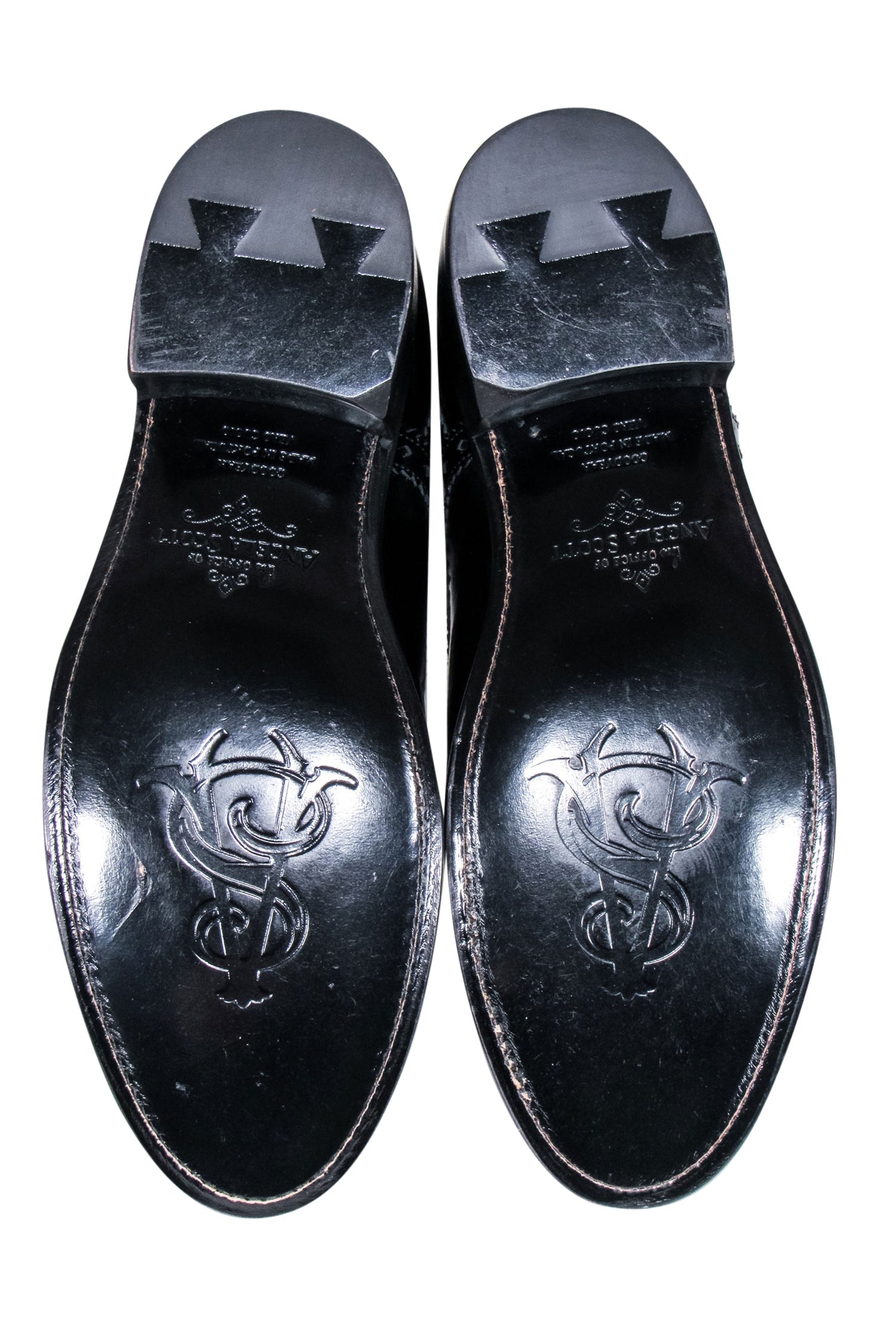 Angela Scott's Stylish Black Leather Oxford Shoes - Size 8.5