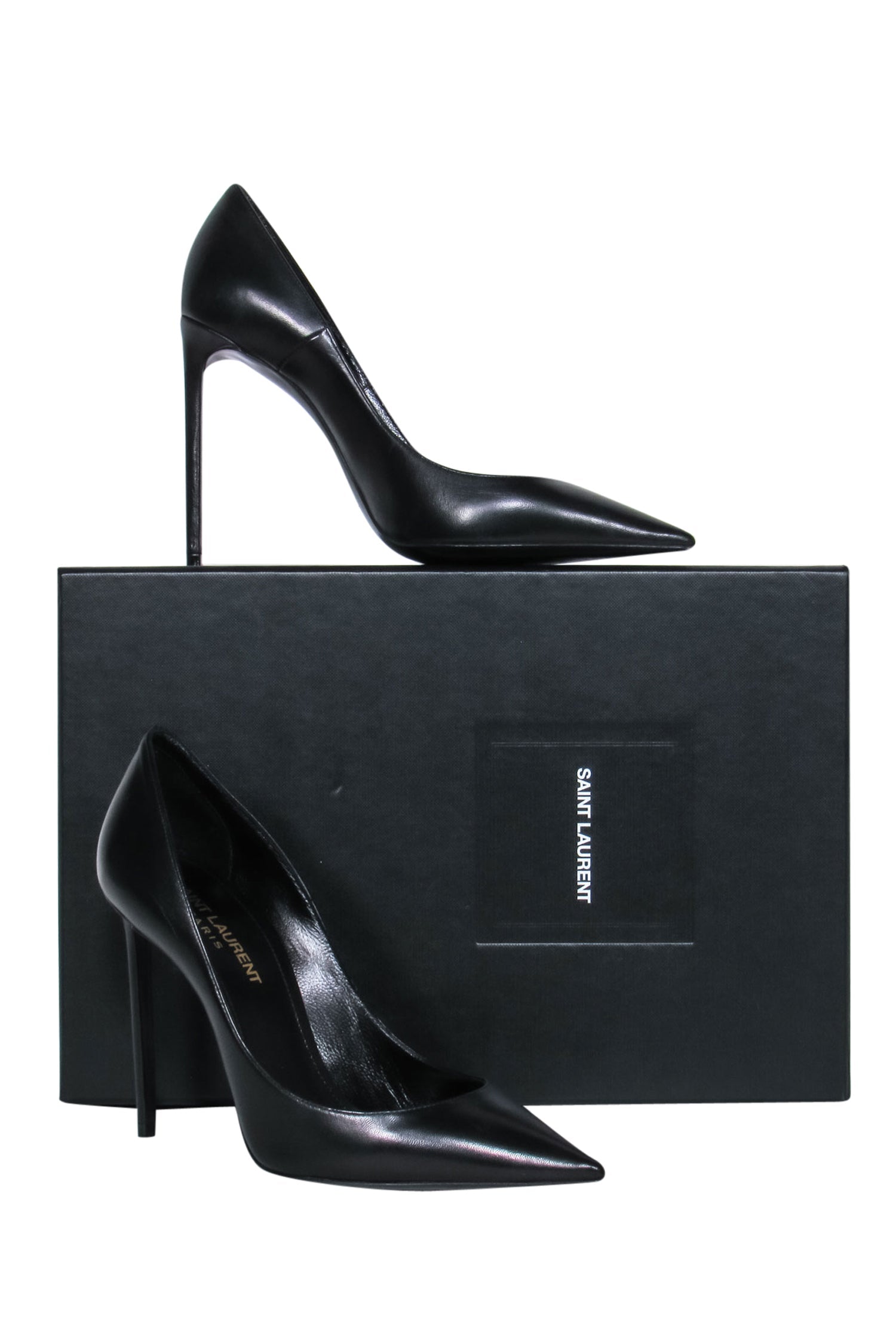 Saint Laurent Zoe 105 Black Leather Pumps - Size 6