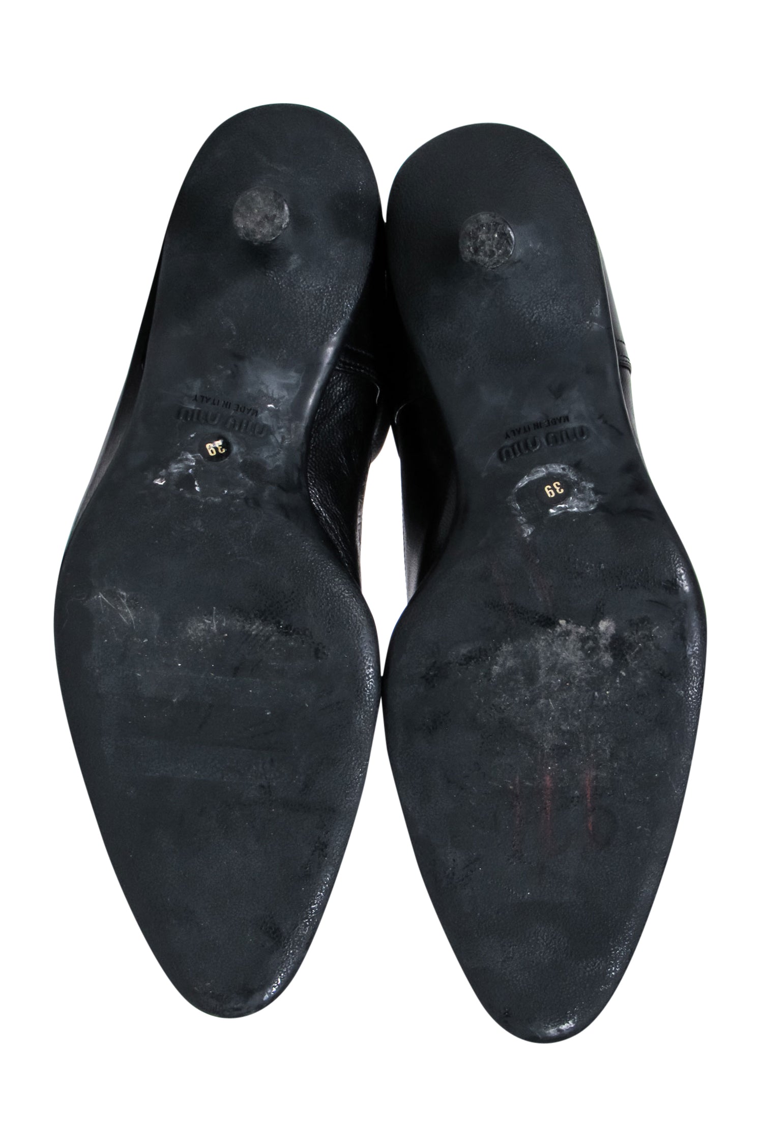 Miu Miu - Irresistible Black Leather Pointed-Toe Boots, Size 9