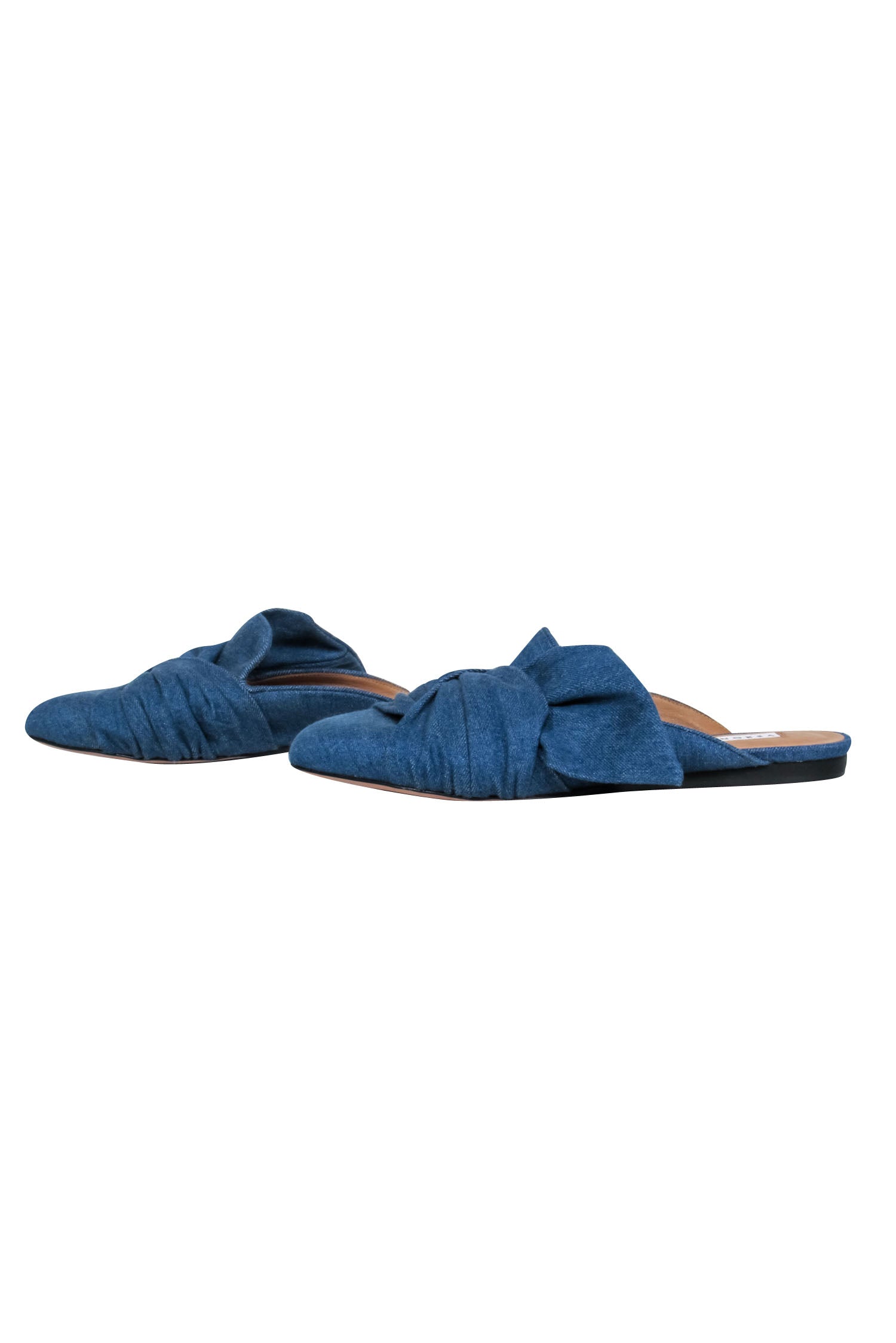 Veronica Beard's Stunning Blue Denim Chambray Pointed Toe Slip-On Mules - Size 8