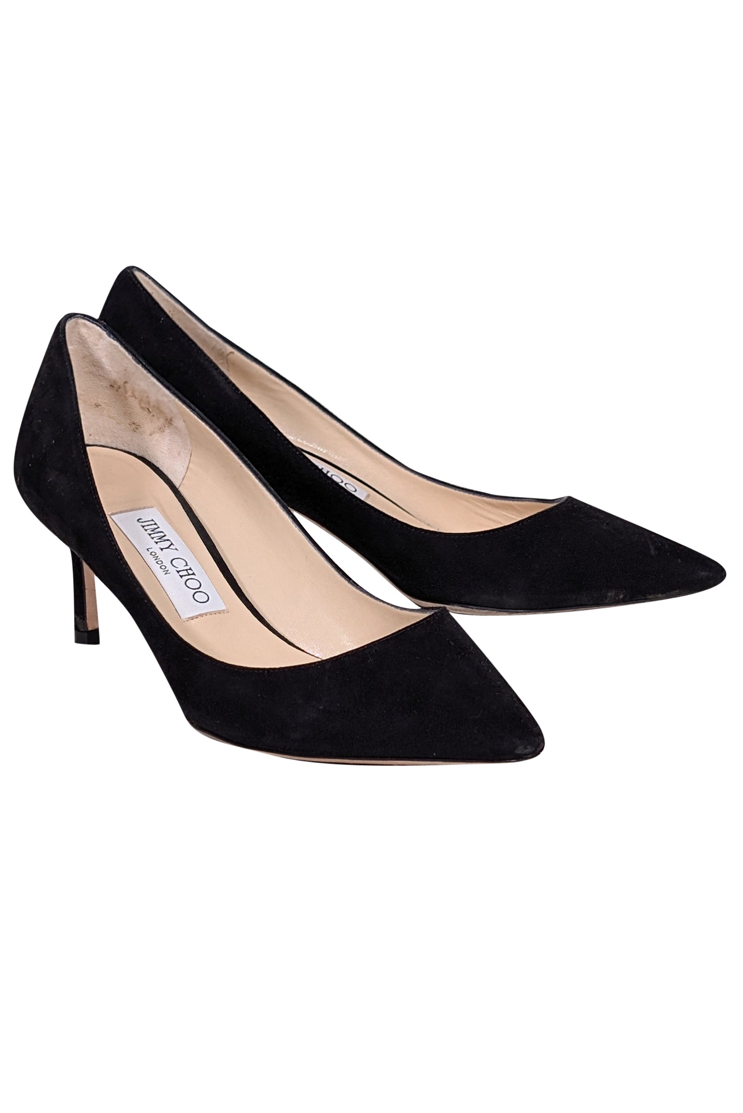 Jimmy Choo Black Suede Pointed Toe Pumps - Size 7 - Stylish Office Essential