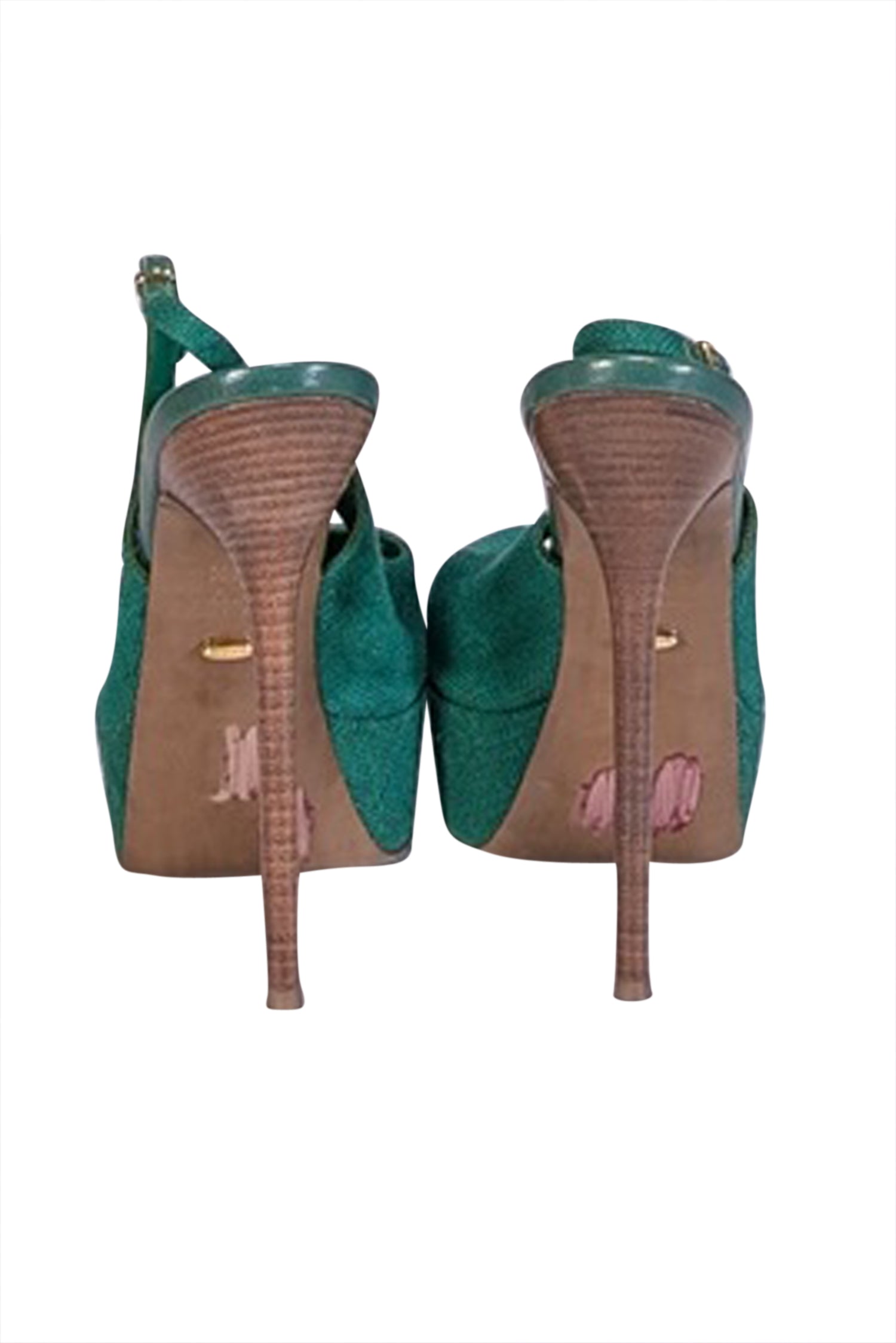 Sergio Rossi - Stunning Green Strappy Canvas Heels in Size 9.5