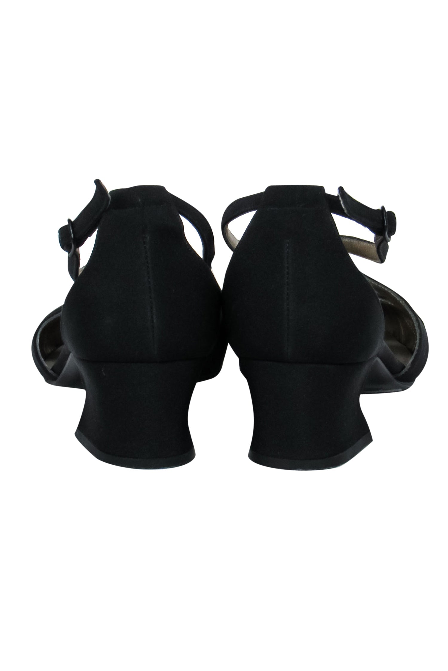 Yves Saint Laurent Vintage Glam: Black Woven Cutout Low Block Heels (Size 7.5)