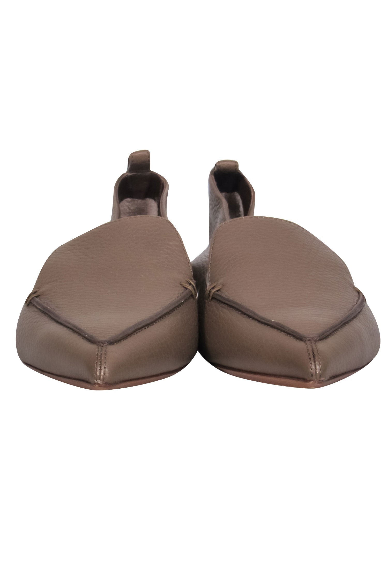 Nicholas Kirkwood - Stunning Taupe Pointed Toe Pebbled Leather Loafers in Size 11