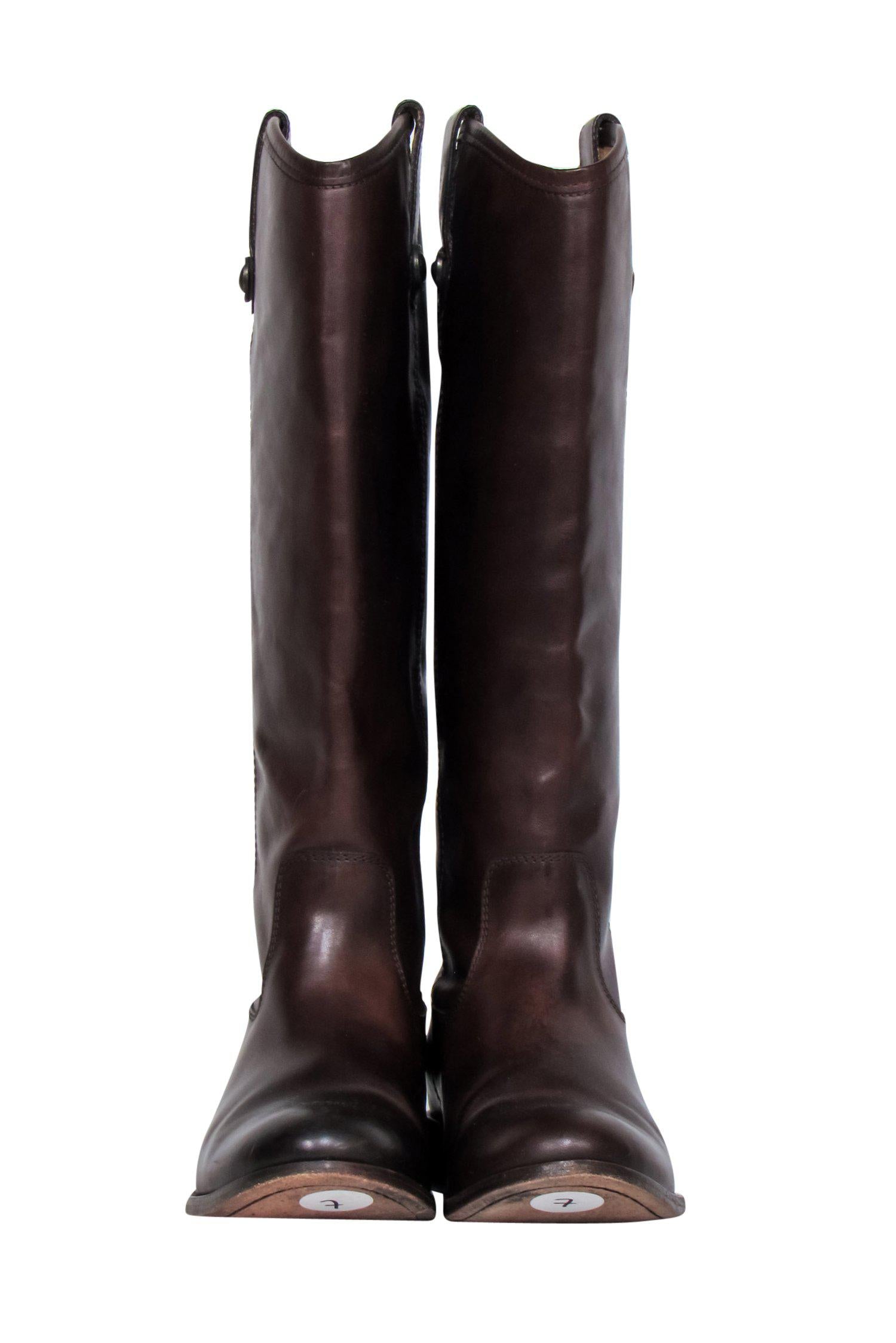 Frye Brown Leather Knee-High Riding Boots - Size 7