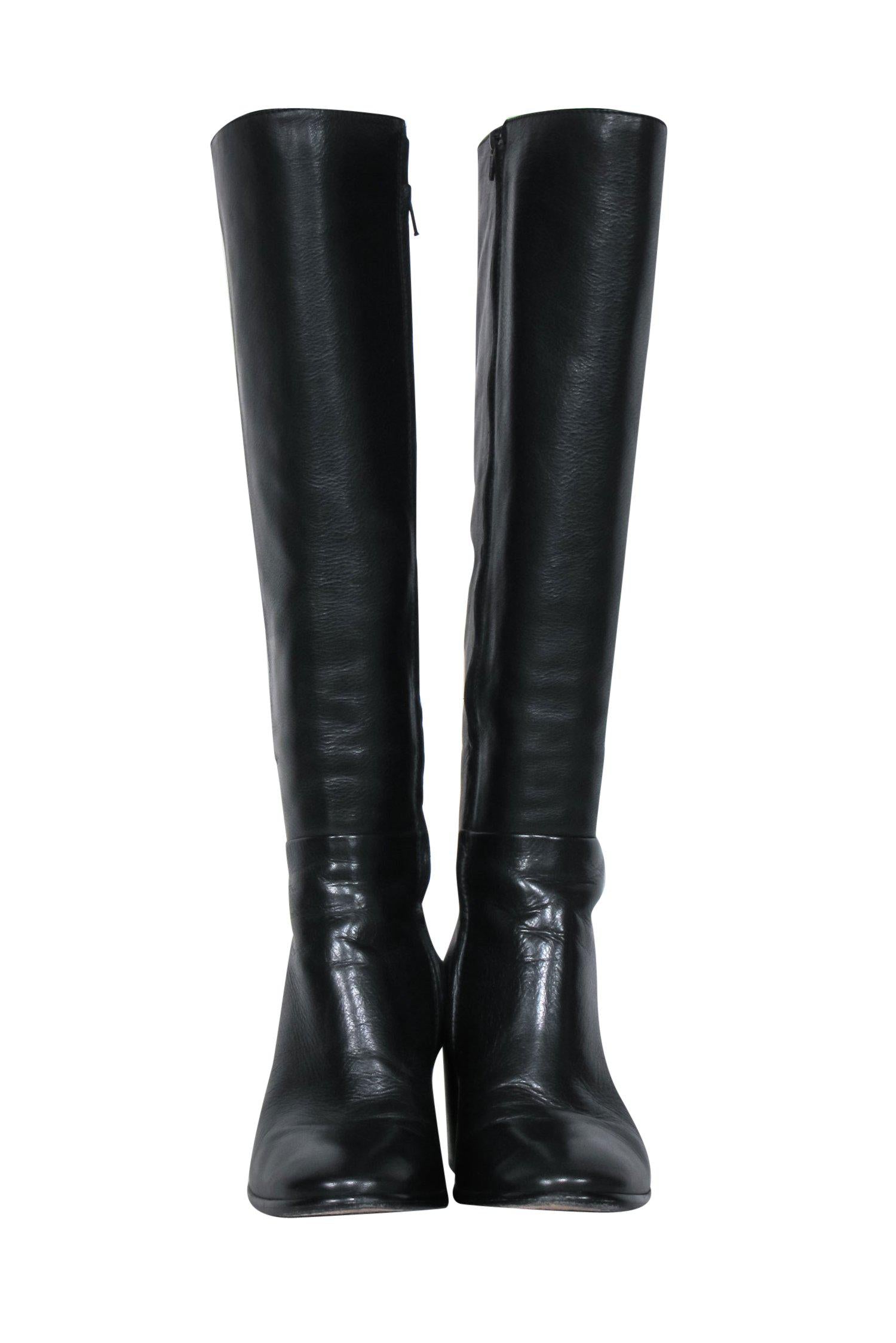 Frye Black Leather Heeled Knee-High Boots - Size 7: Fall Fashion Must-Have!