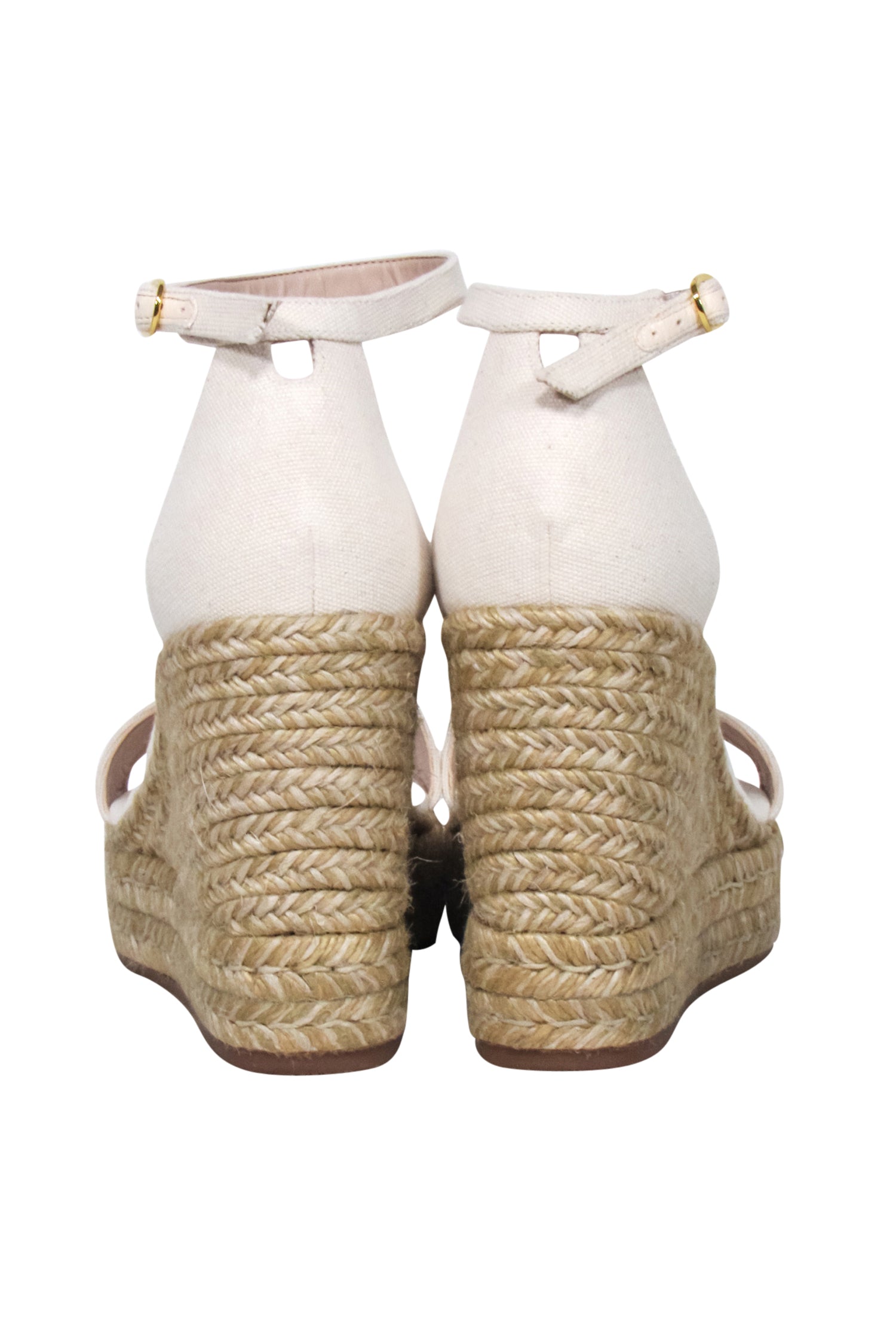 Stuart Weitzman's Gorgeous Ivory Wedge Espadrilles in Size 8.5
