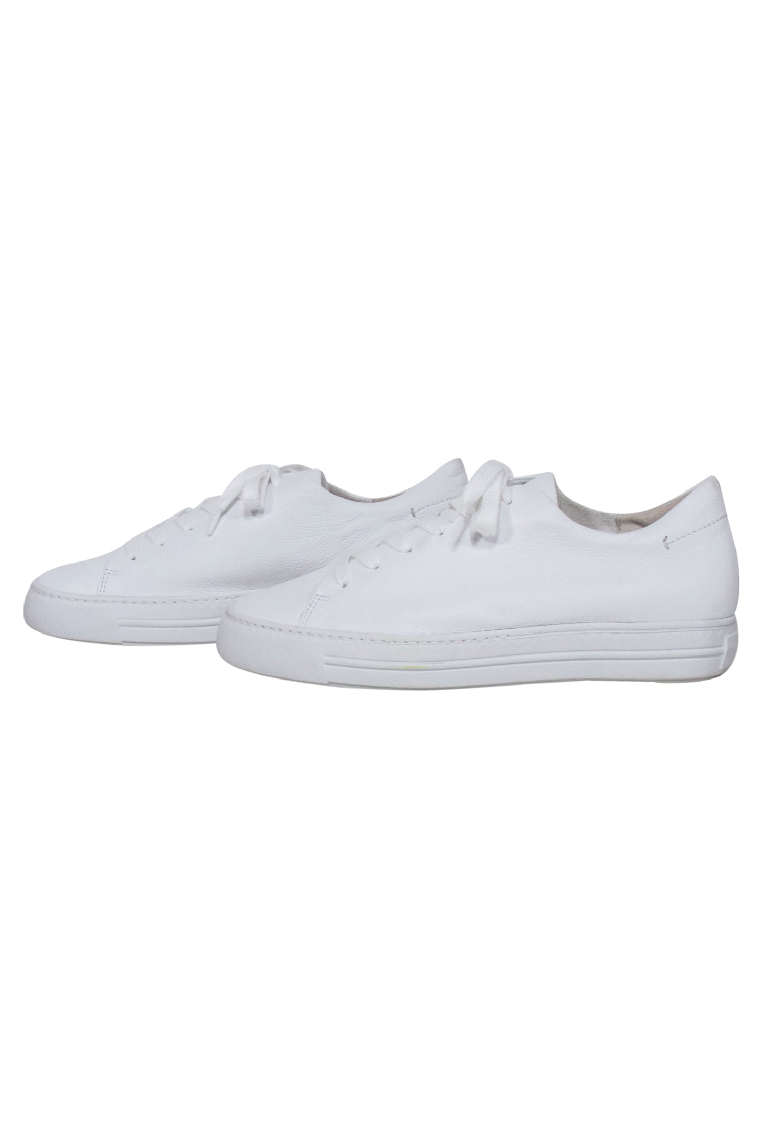 Paul Green White Pebbled Leather Lace - Up Summer Sneakers, Size 9.5