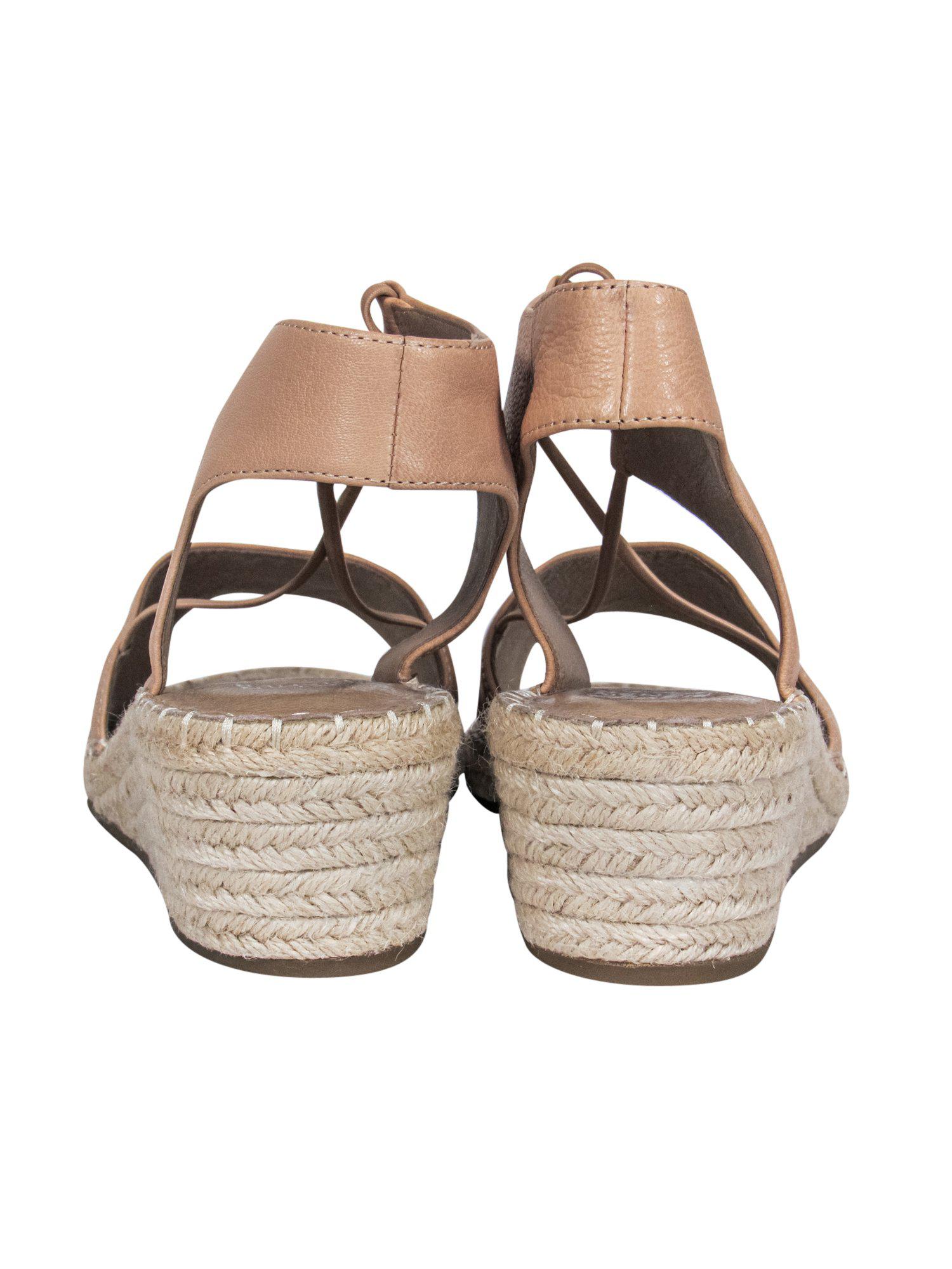 Eileen Fisher Tan Woven Wedge Sandals - Size 10: Your Tropical Vacation Essential