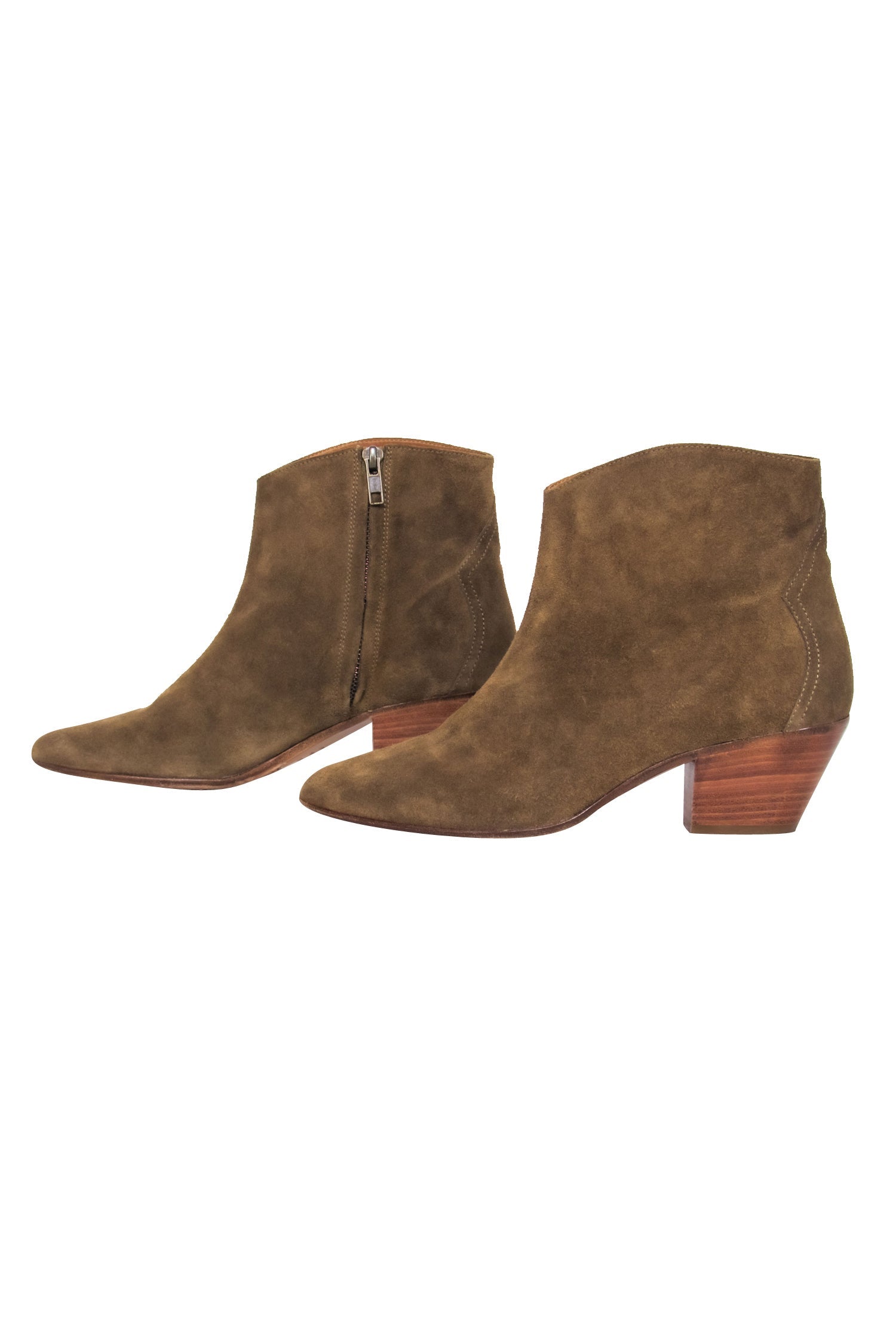 Isabel Marant Olive Dacken Suede Short Boots - Size 10 - Fashion Statement!