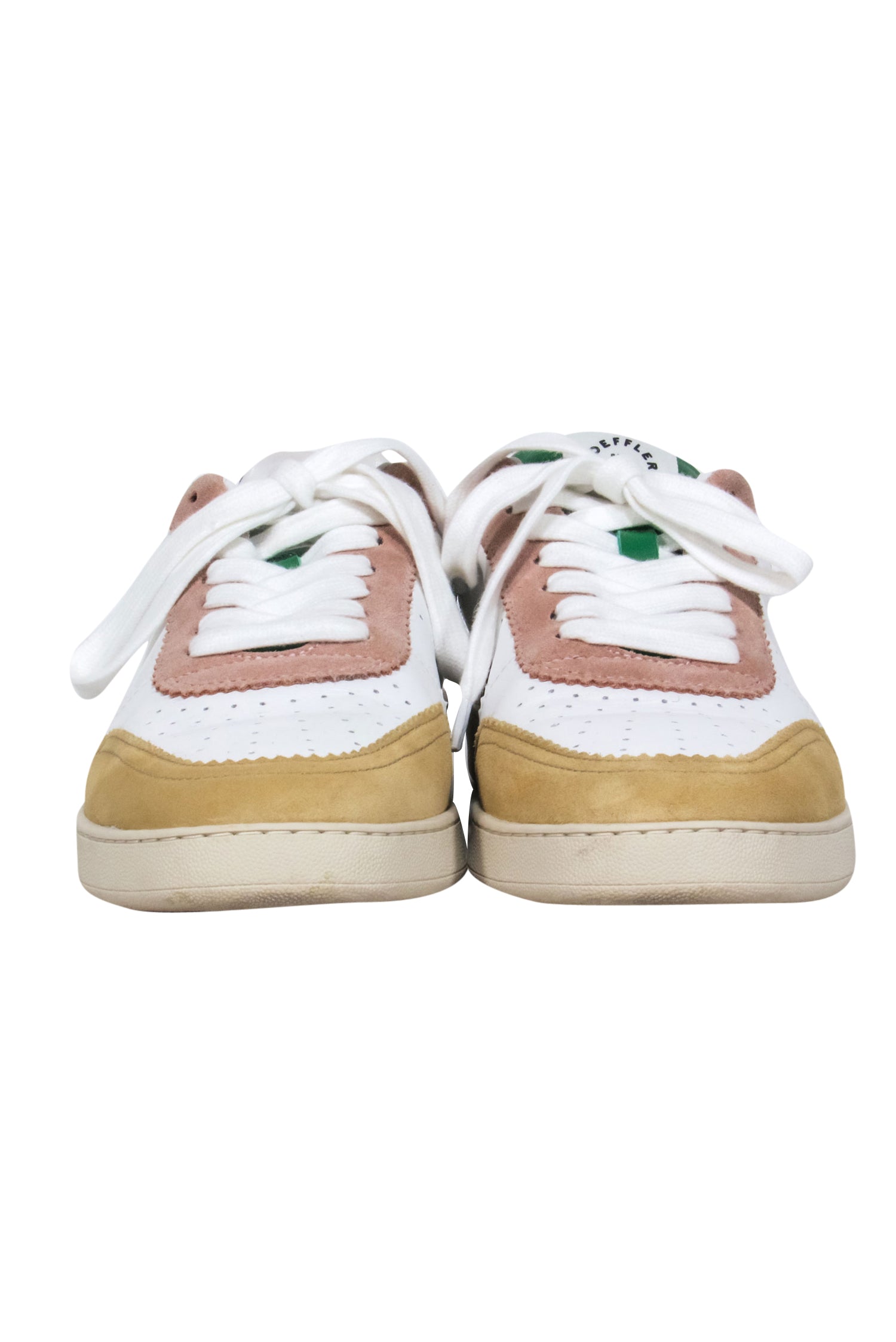 Loeffler Randall's Stunning White Lace - Up Color - Block Sneakers, Size 9