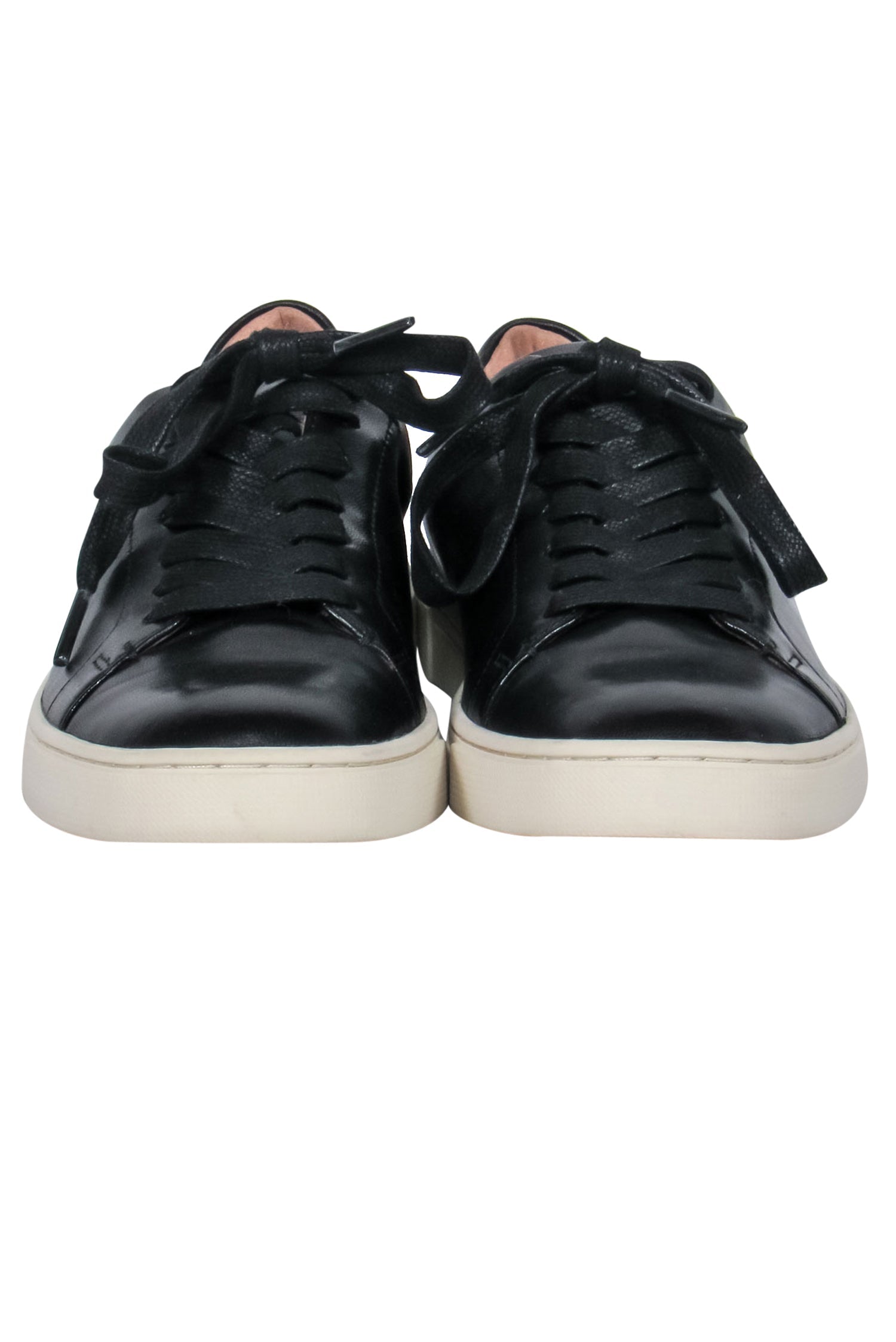Frye's Chic Black Leather Lace-Up Low Top Platform Sneakers - Size 6.5