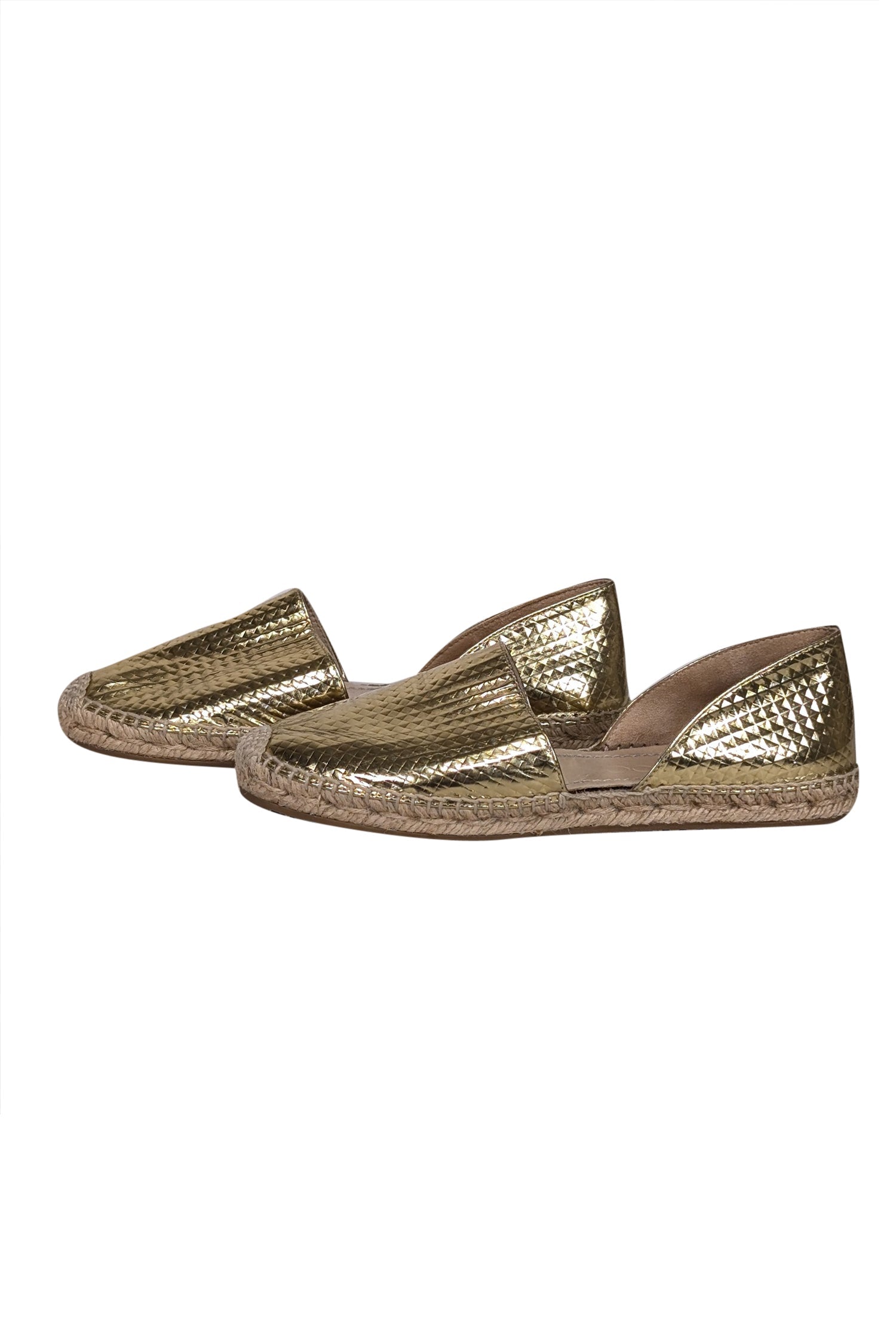 Jimmy Choo Gold Textured Espadrille Flats - Size 7: A Summer Fashion Essential