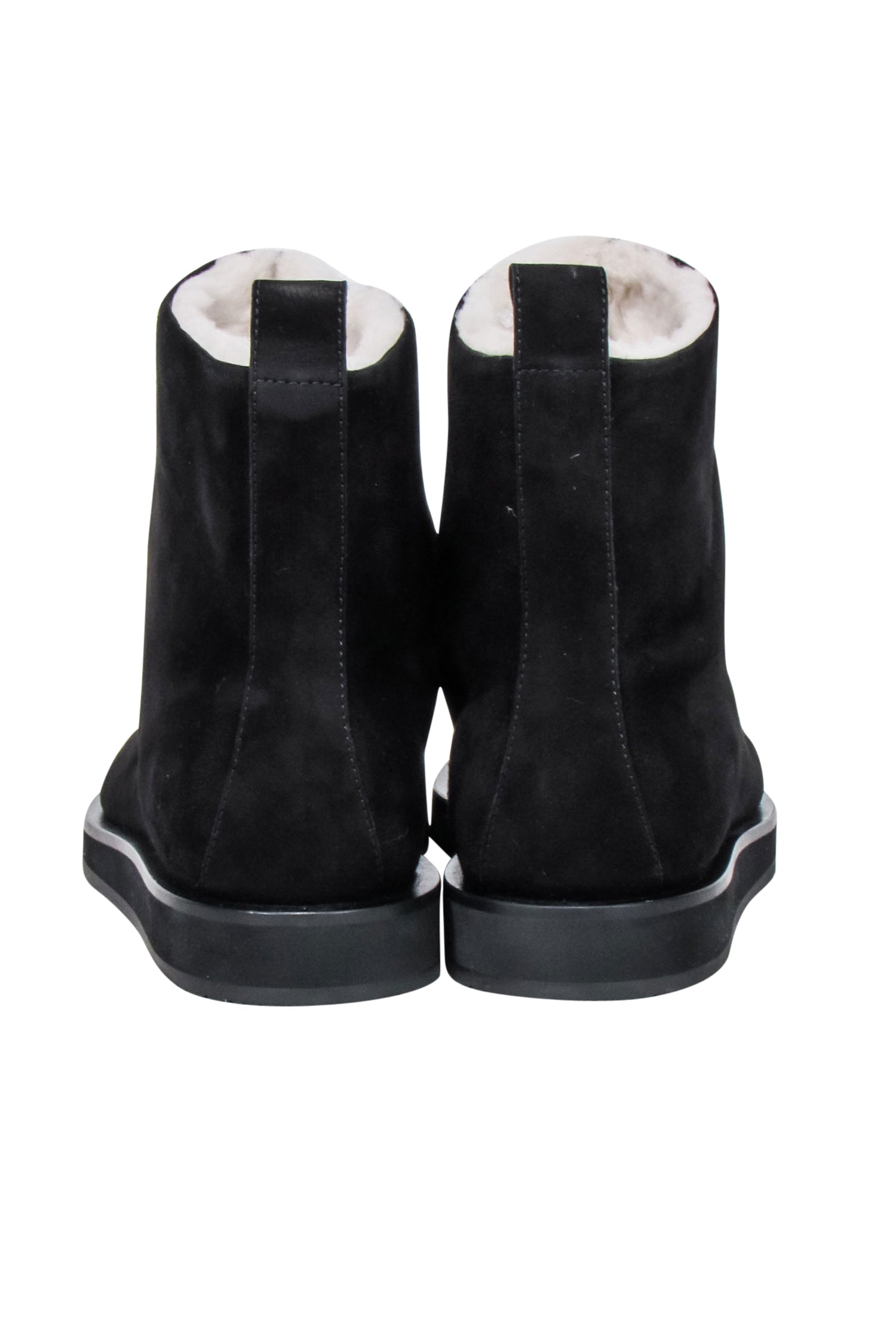 Tamara Mellon - Gorgeous Black Suede & Shearling Inside Edge Ankle Boots, Size 11