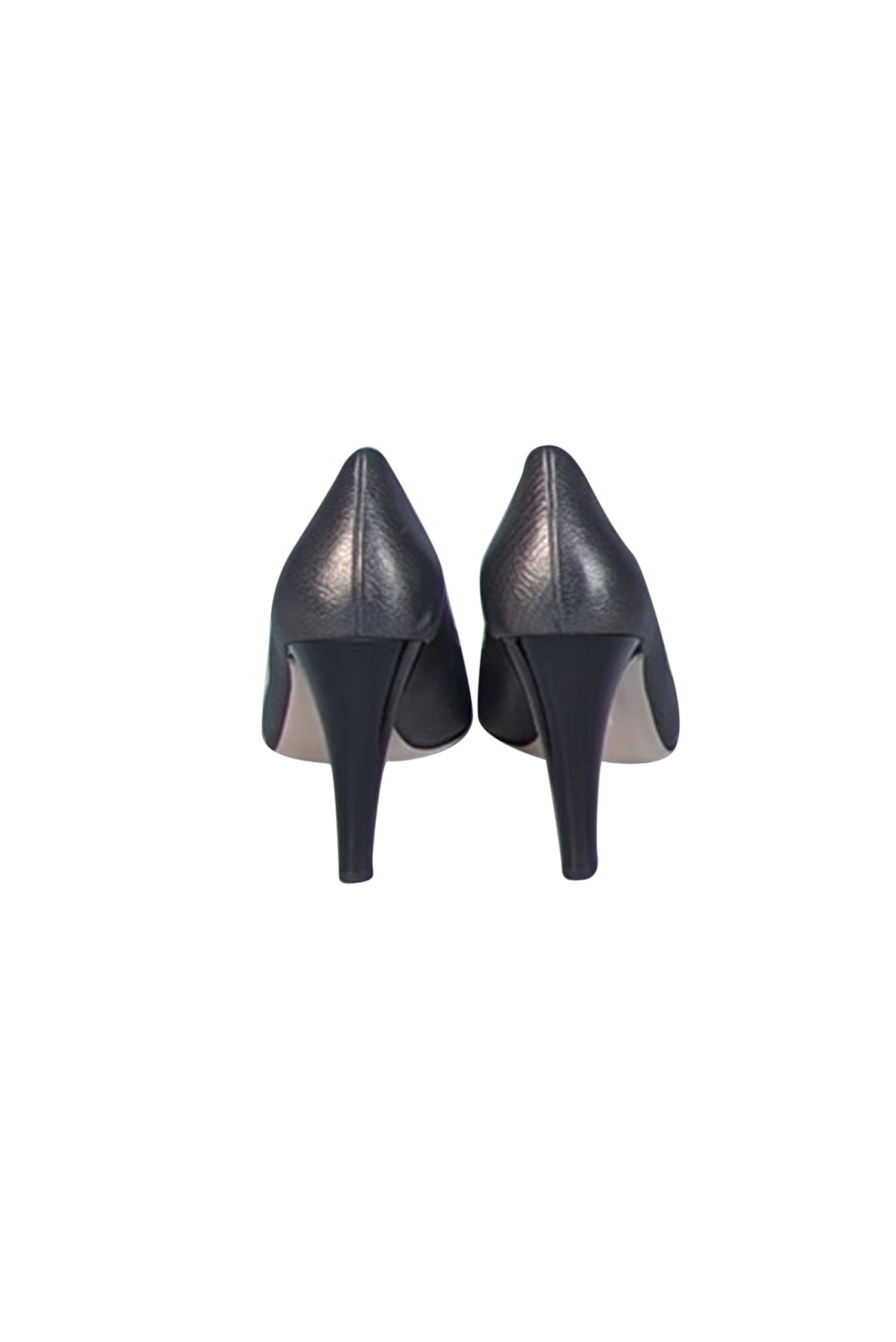 Ferragamo Pewter Leather Rounded Toe Pumps - Size 8.5: A Must-Have for Stylish Professionals
