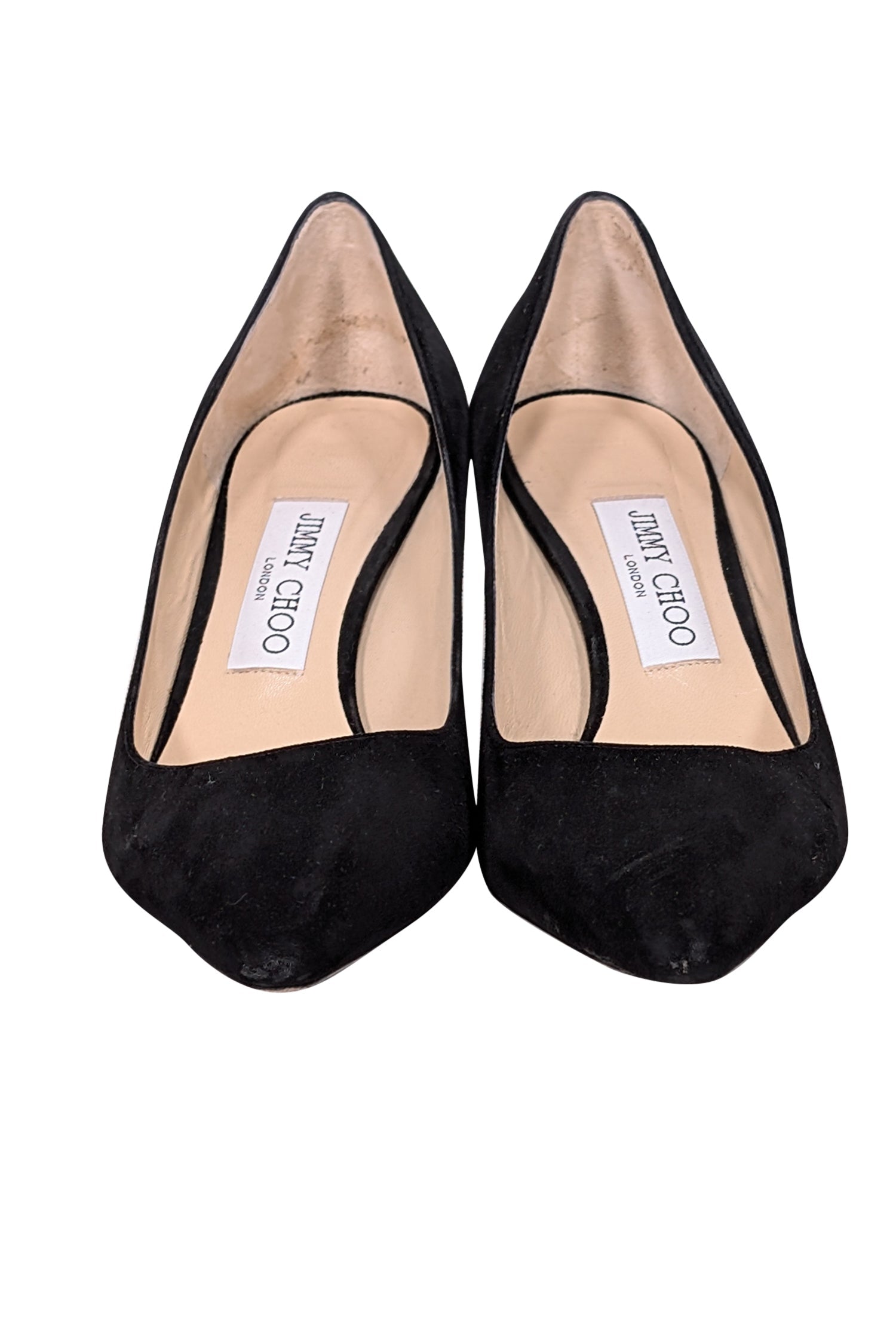 Jimmy Choo Black Suede Pointed Toe Pumps - Size 7 - Stylish Office Essential