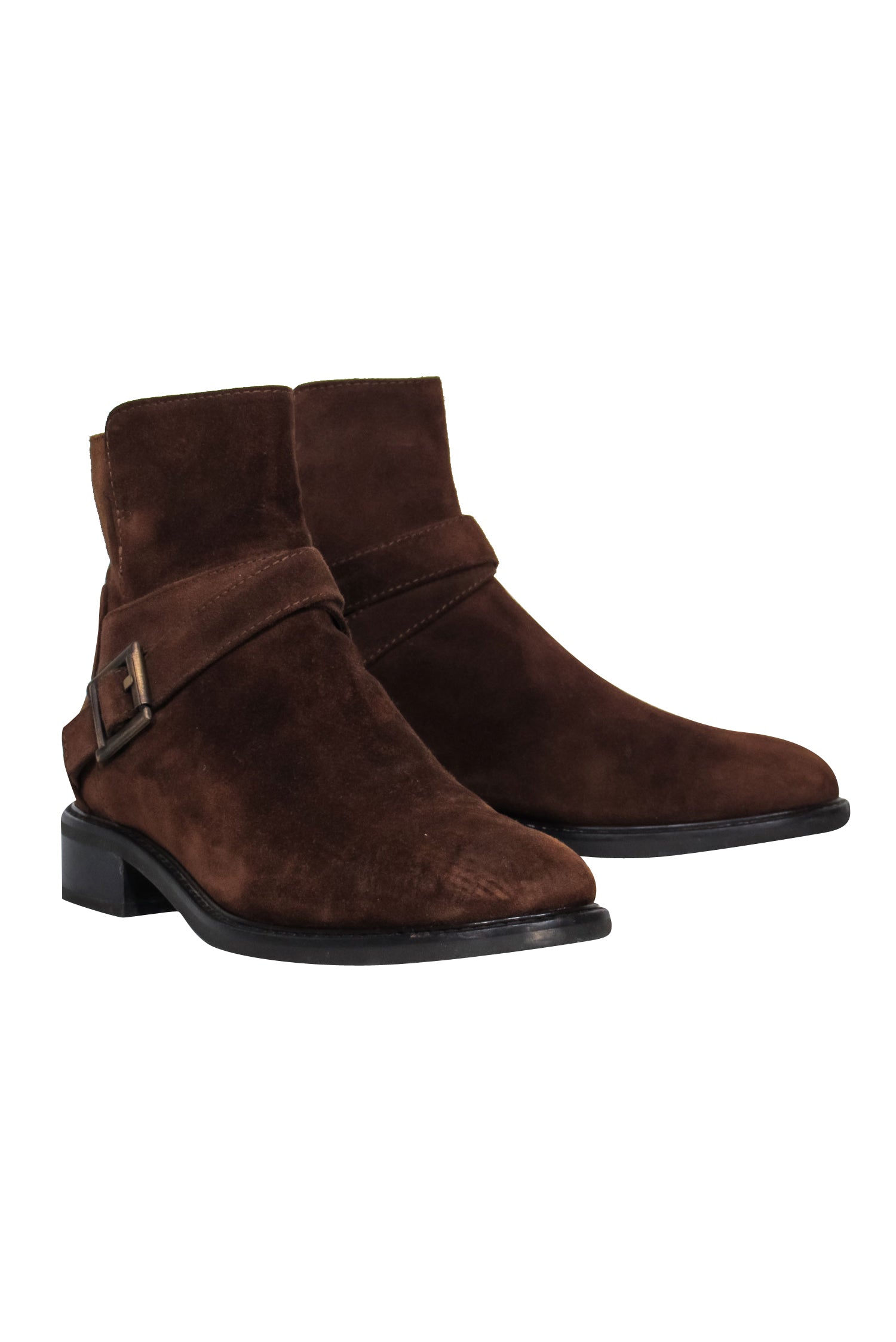 Aquatalia Chocolate Brown Suede Ankle Booties with Buckle - Size 8: Fall Fashion Must - Haves!