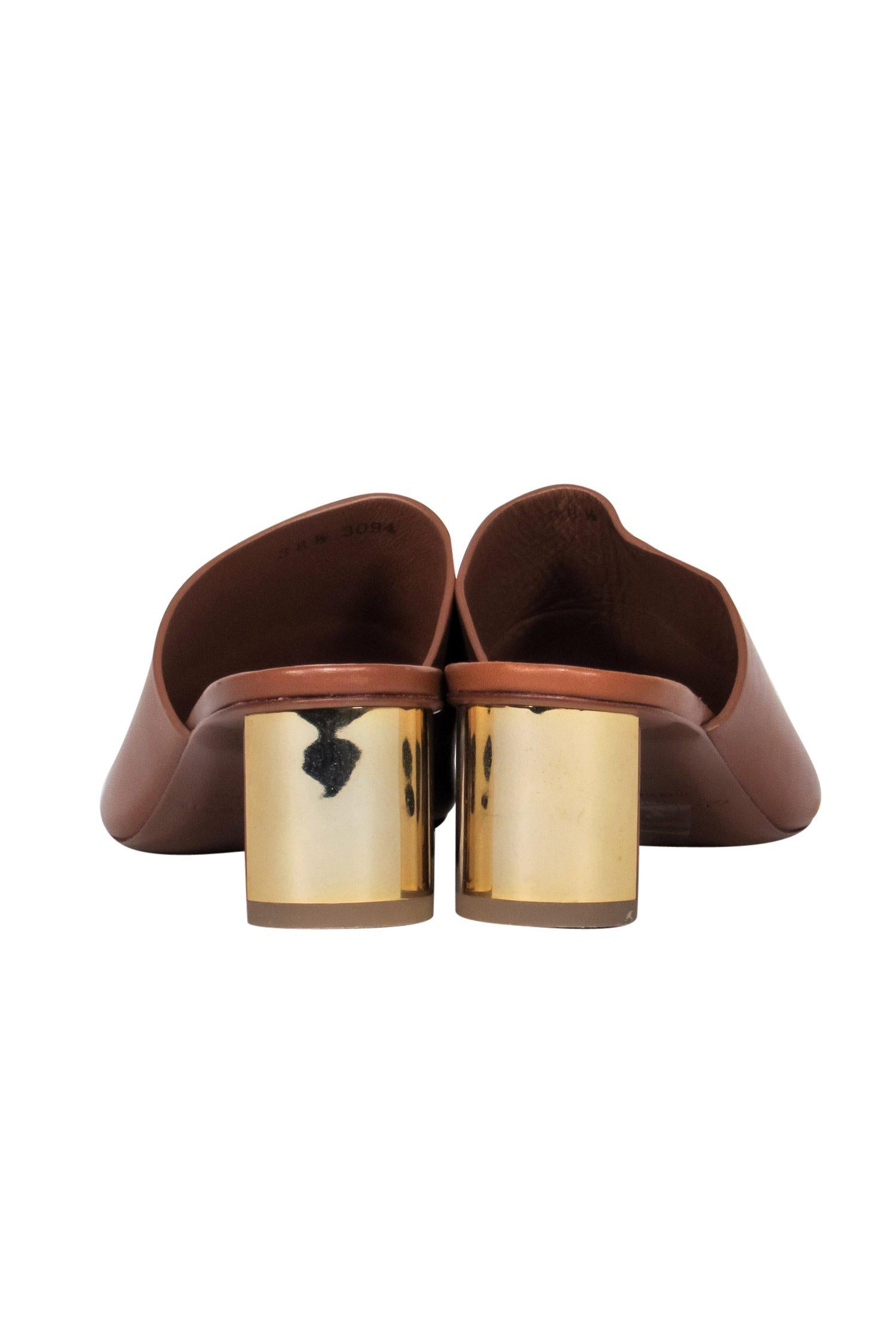Robert Clergerie Brown Abstract Heel Mule Pumps - Size 8