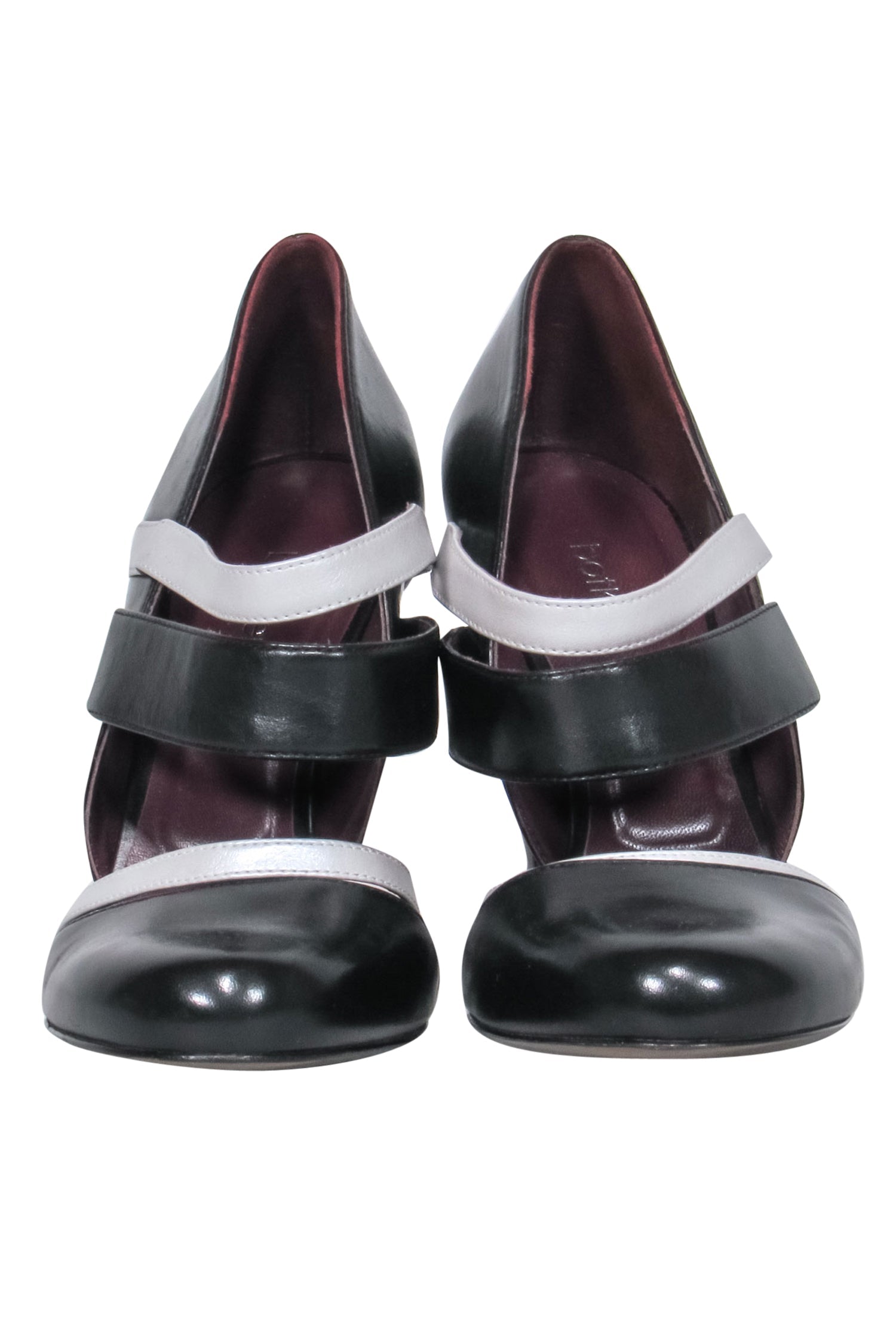 Botkier's Stunning Black & White Striped Strappy Pumps - Size 7.5