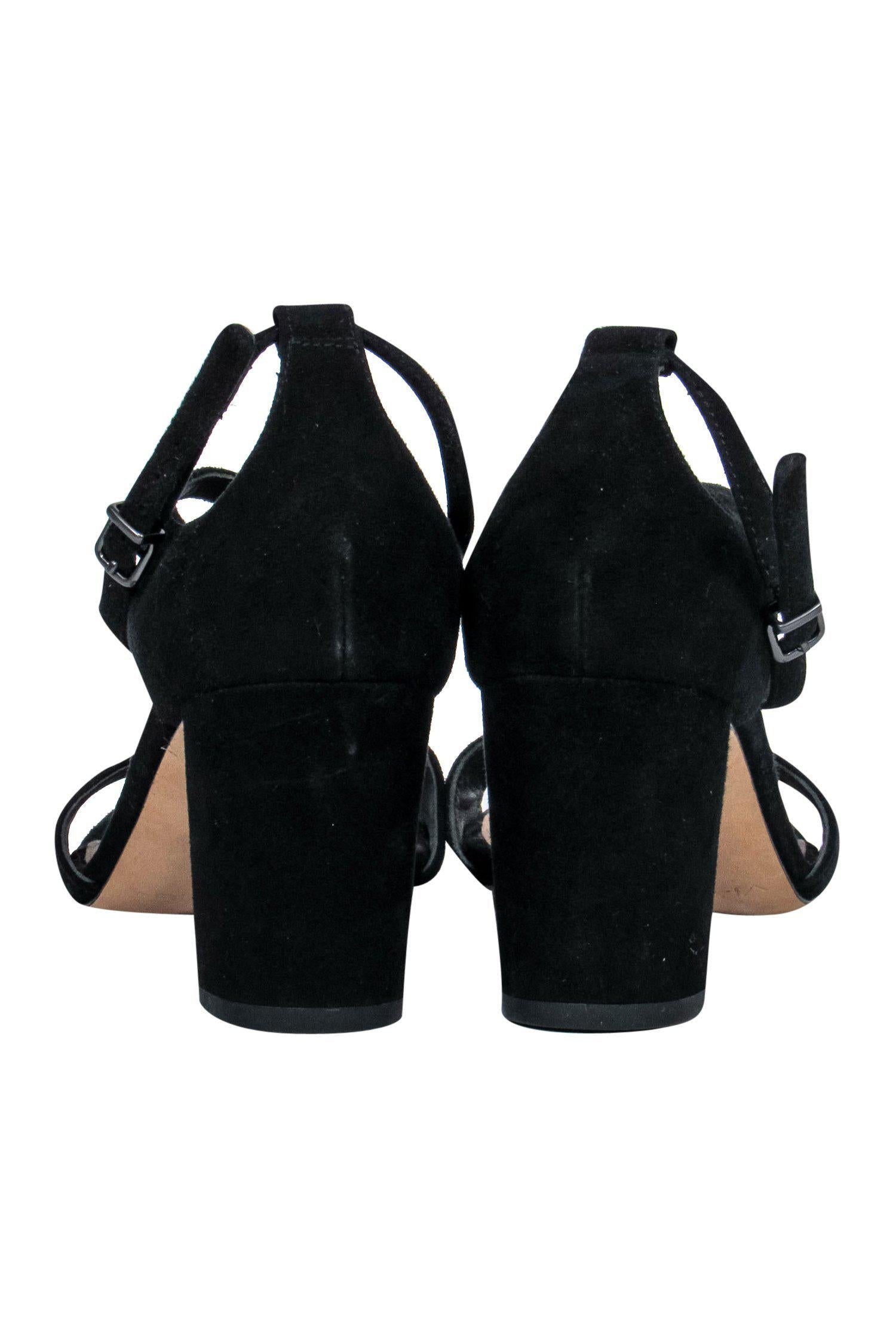 Via Spiga Black Suede Open-Toe Ankle Wrap Pumps - Size 7.5: Sexy Summer Essential