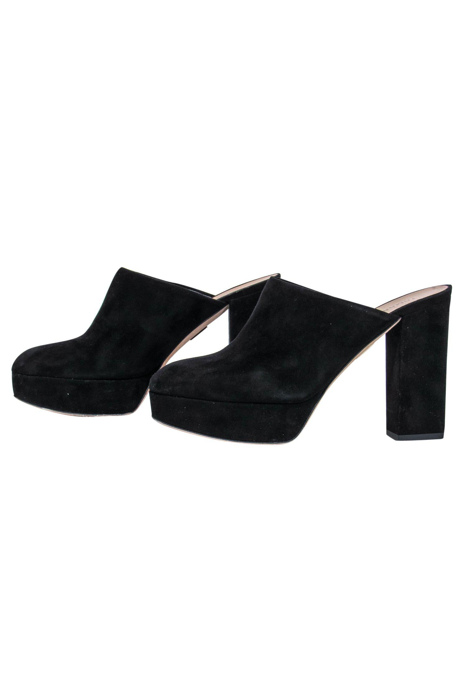 Tamara Mellon's Stunning Black Suede Heeled Mules - Size 6.5