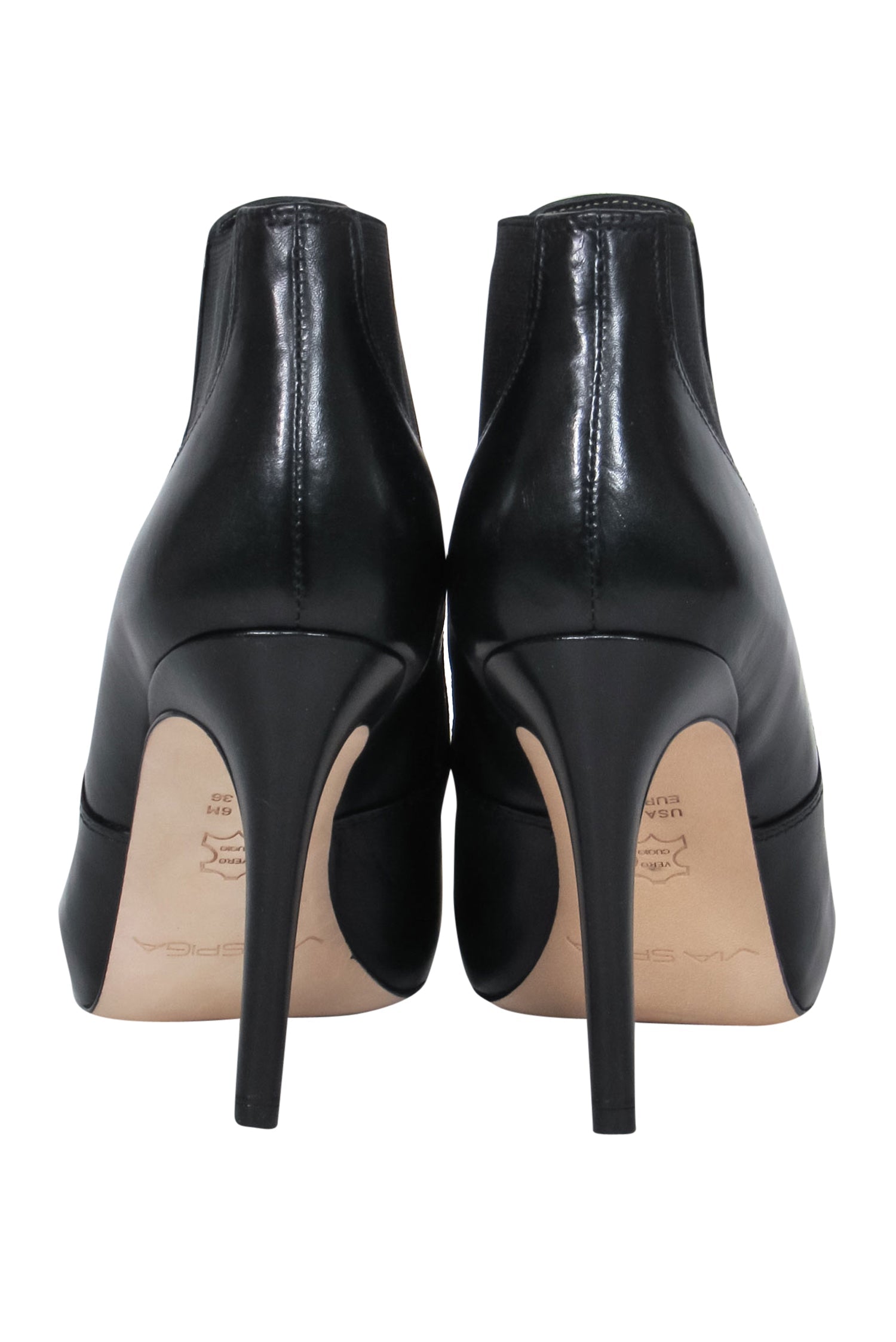Via Spiga Black Leather Stiletto Platform Booties - Size 6, Your Autumn Must-Have!